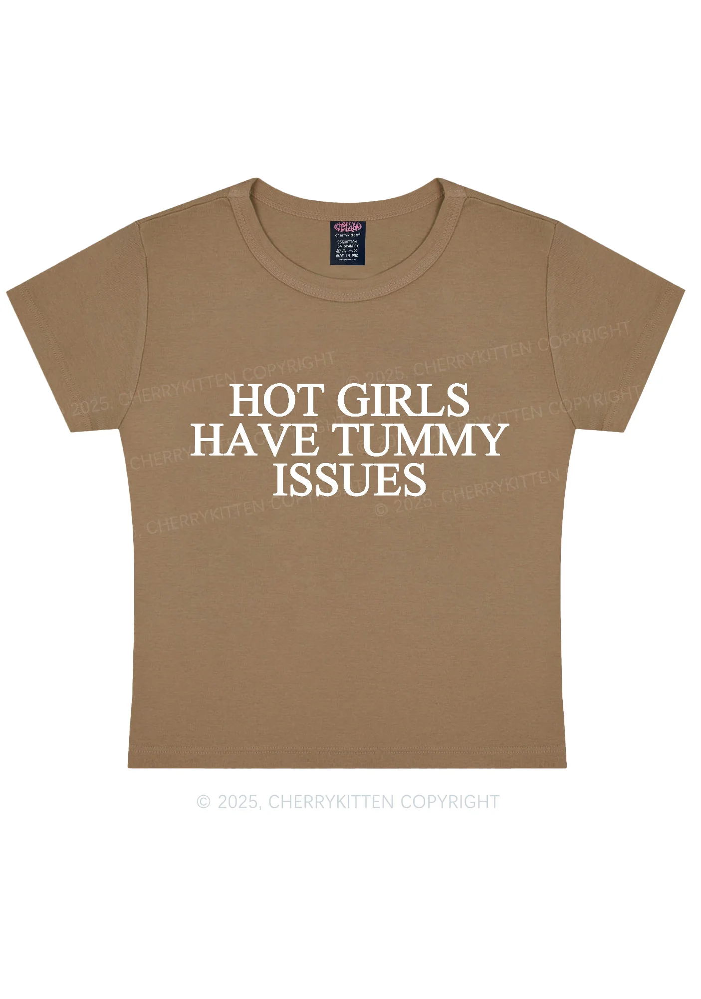 Hot Girls Have Tummy Issues Y2K Baby Tee Cherrykitten - Image 9