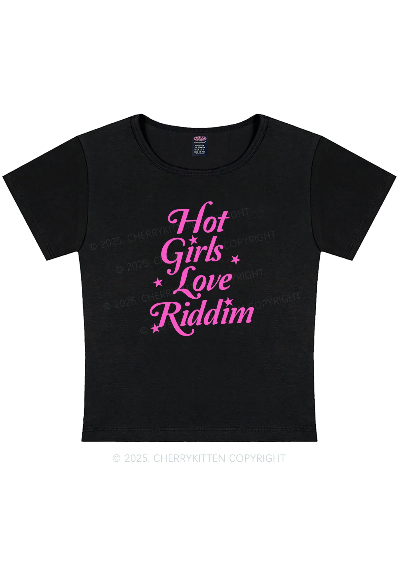 Hot Girls Love Riddim Y2K Baby Tee Cherrykitten