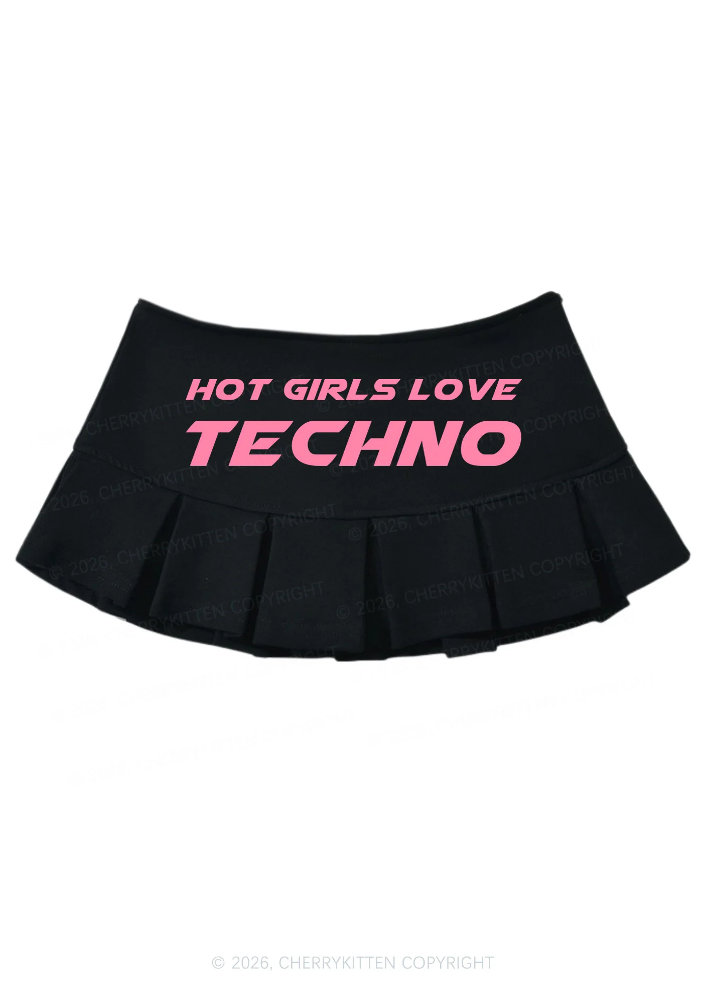 Hot Girls Love Techno Y2K Mini Pleated Skirts Cherrykitten