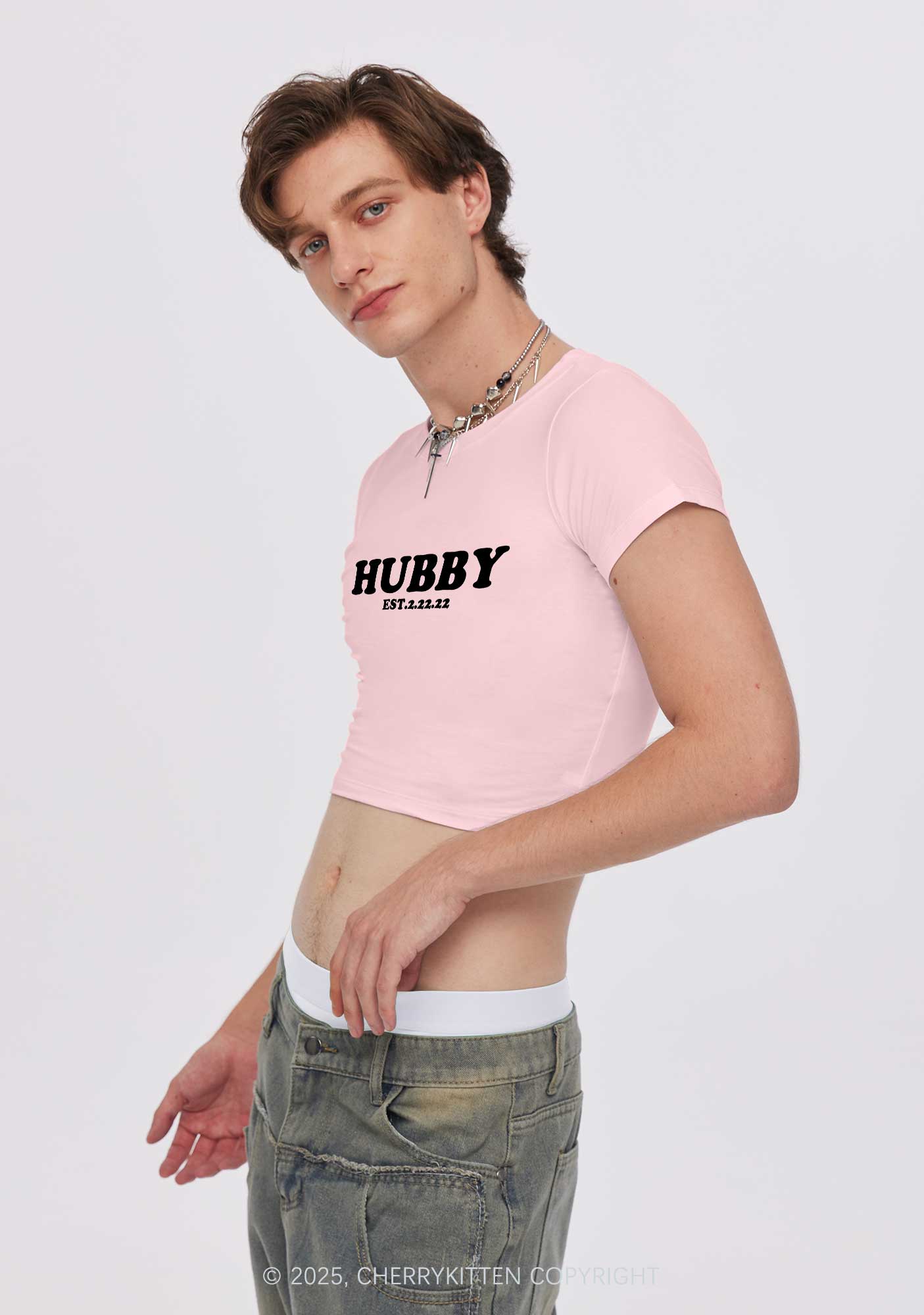 Hubs Hubby Y2K Valentine's Day Baby Tee Cherrykitten - Image 3