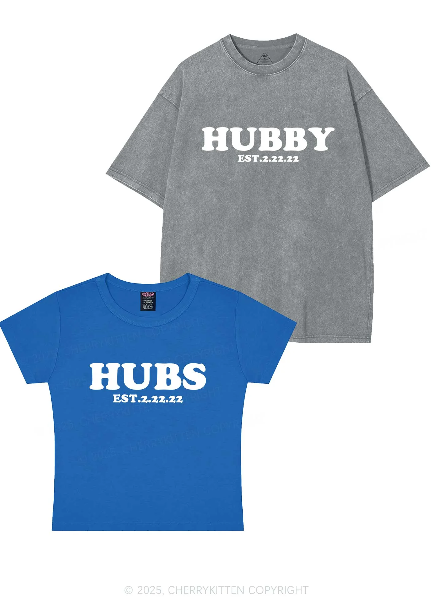 Hubs Hubby Y2K Valentine's Day Couple Shirt Cherrykitten - Image 11