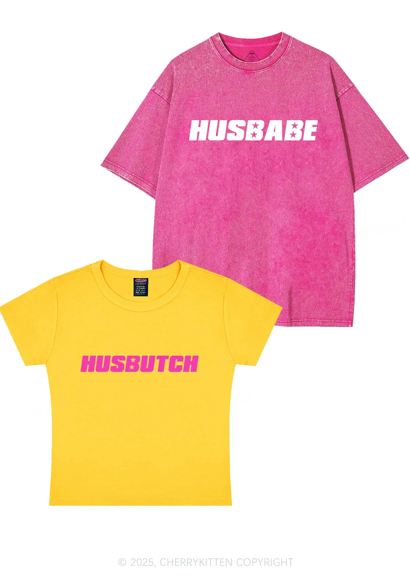 Husbabe Husbutch Y2K Valentine's Day Couple Shirt Cherrykitten - Image 4