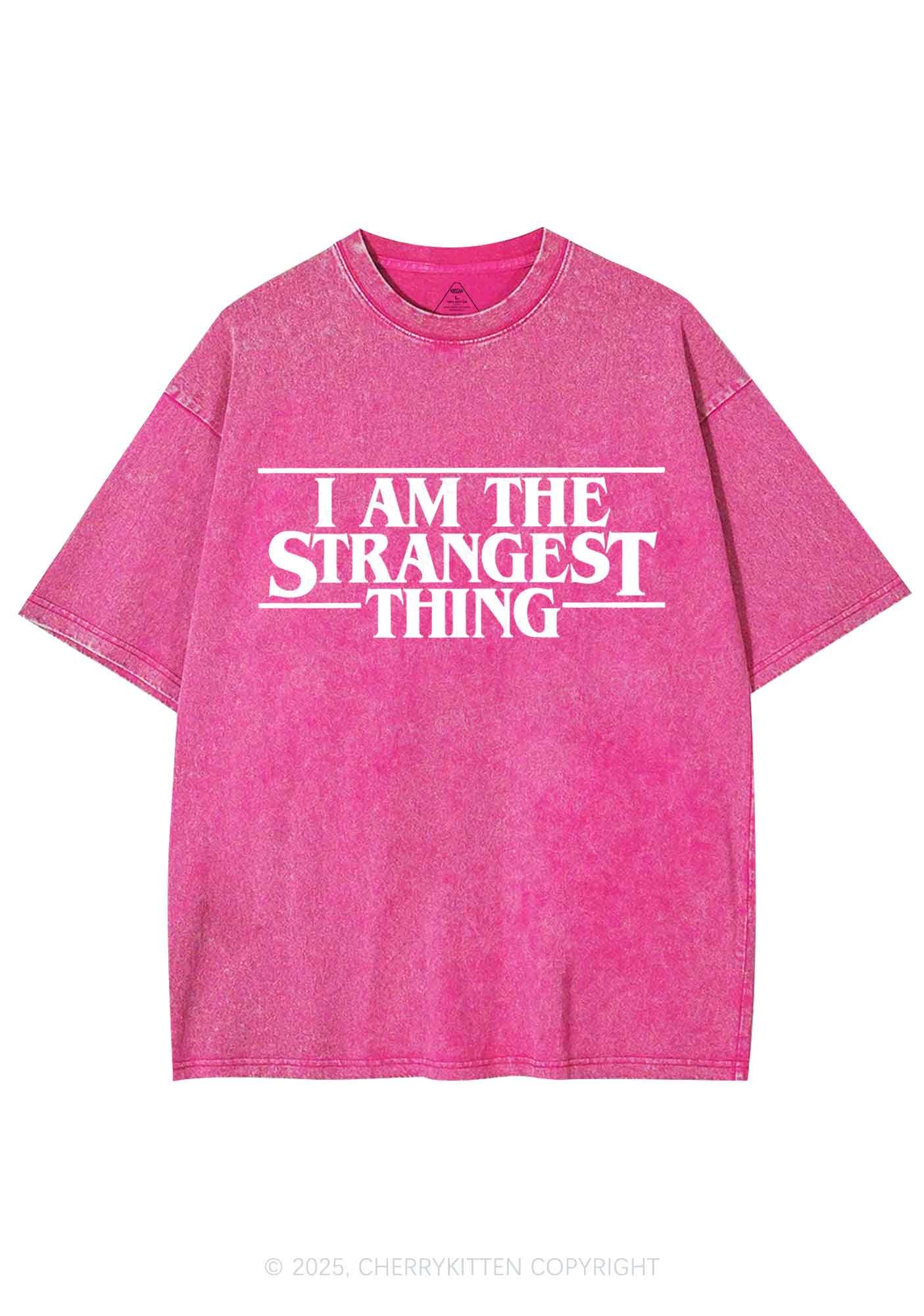 I Am The Strangest Thing Y2K Shirts Washed Tee Cherrykitten - Image 5