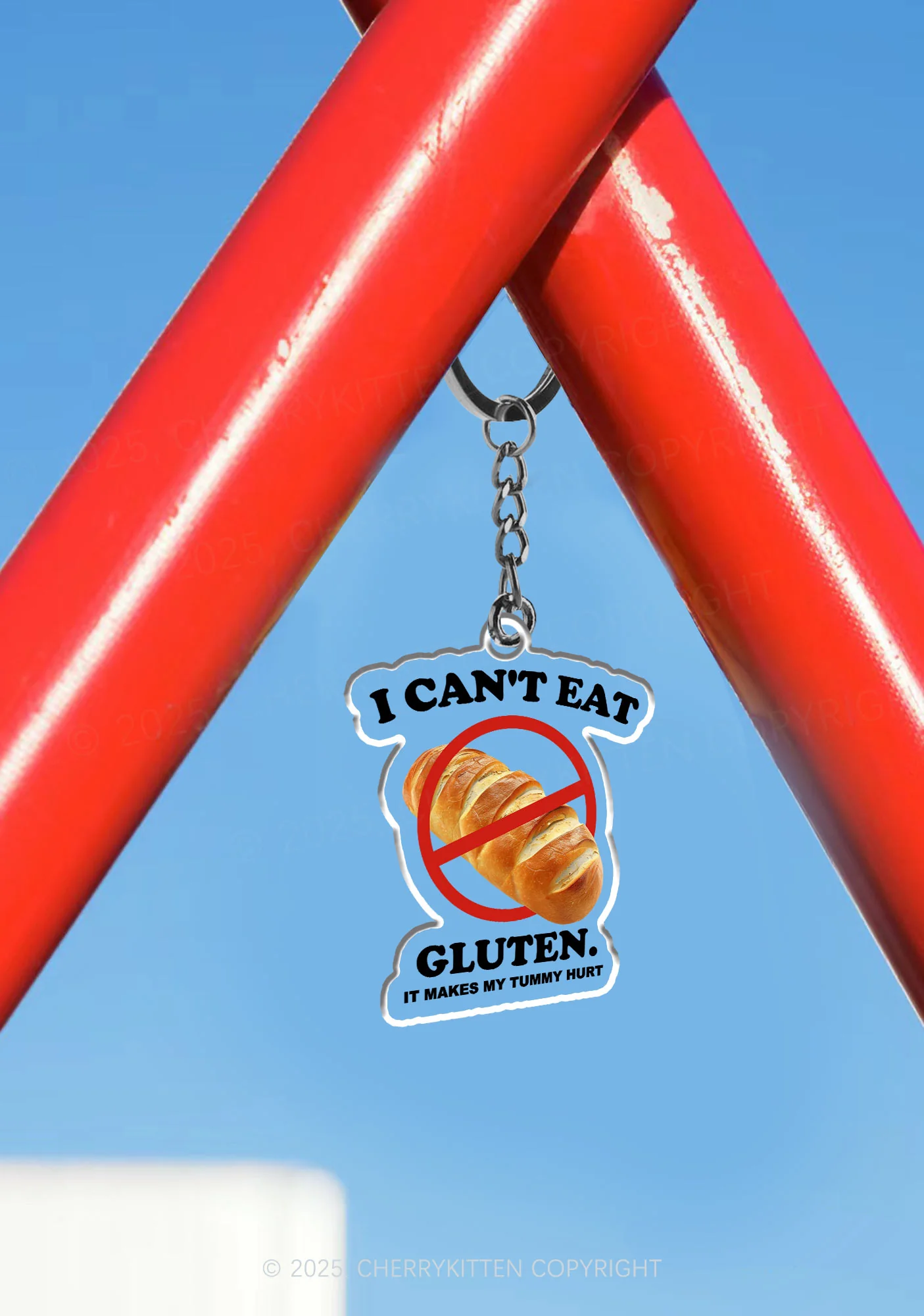 I Cant Eat Gluten 1Pc Y2K Keychain Cherrykitten - Image 3