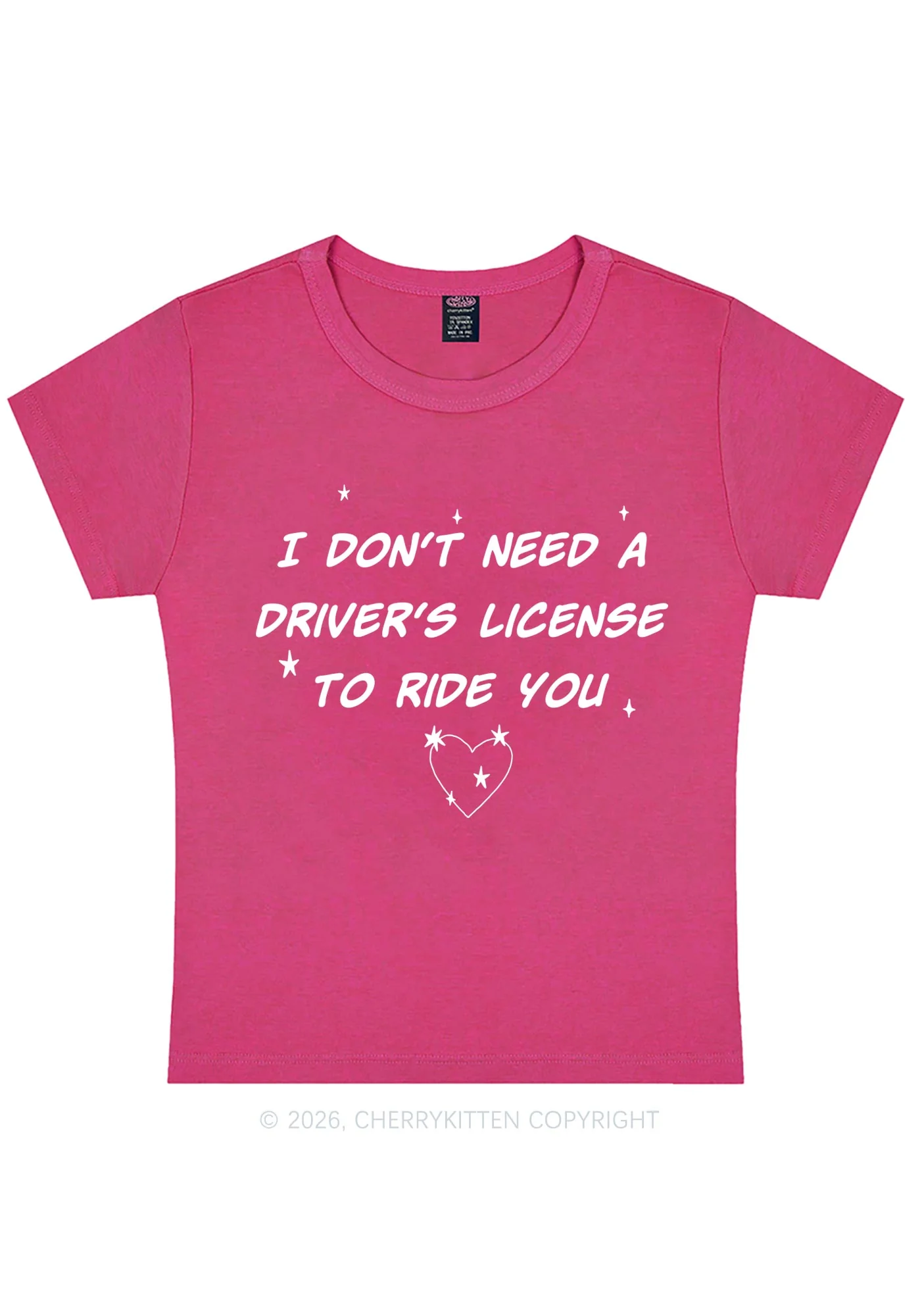 I Dont Need Drivers License Y2K Baby Tee Cherrykitten