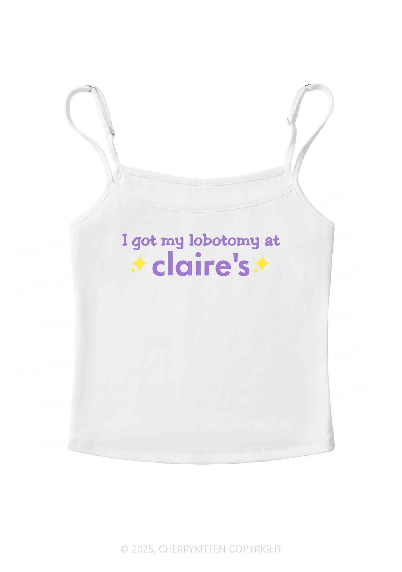 I Got My Lobotomy At Claire's Y2K Spaghetti Strap Cami Cherrykitten