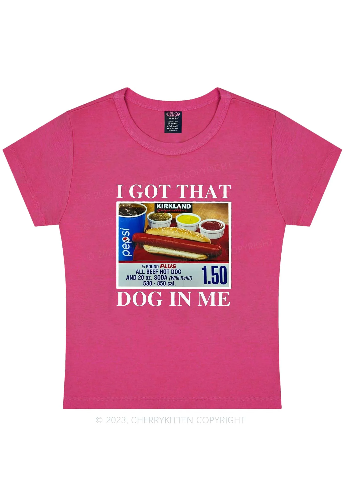 I Got That Hot Dog In Me Y2K Baby Tee Cherrykitten - Image 9