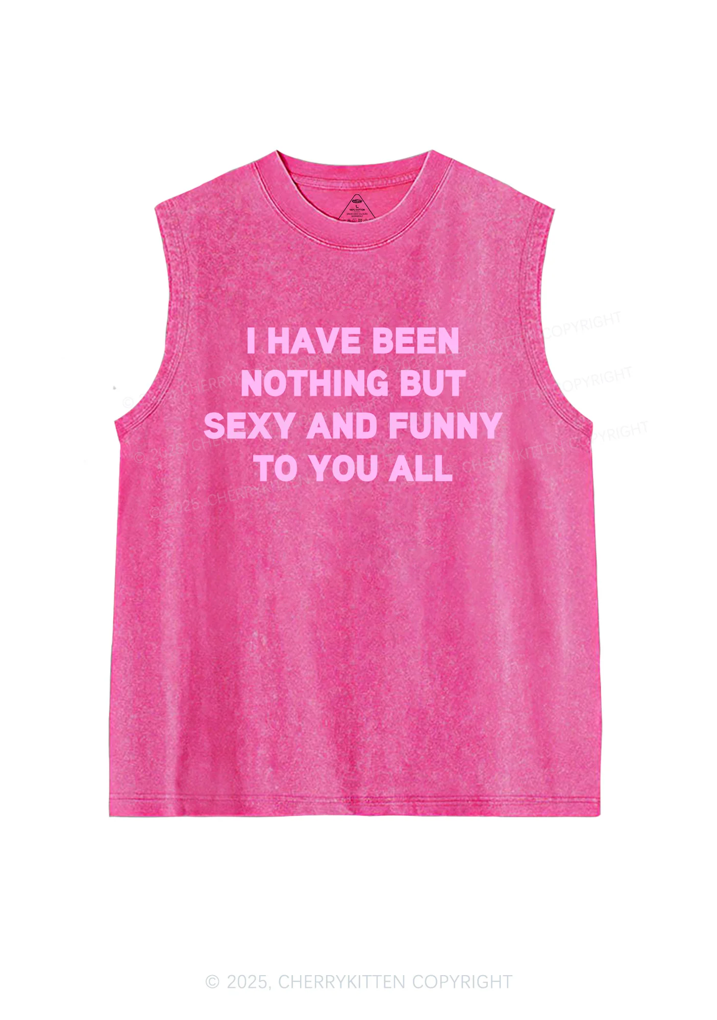 I Have Been Funny Y2K Washed Muscle Tank Cherrykitten - Image 4
