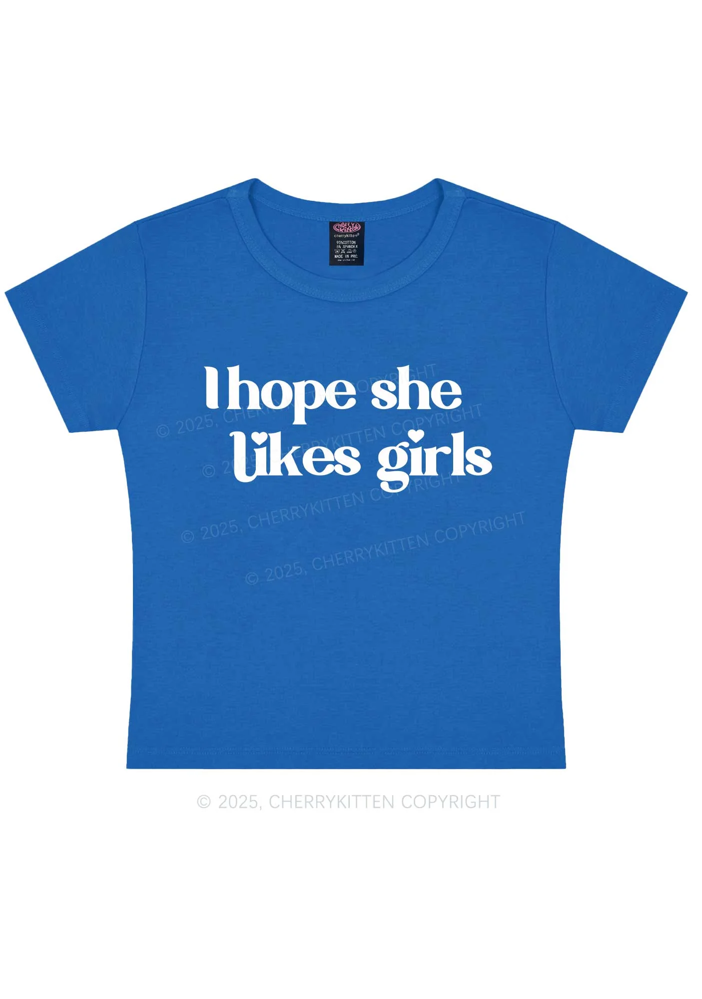 I Hope She Likes Girls Y2K Baby Tee Cherrykitten - Image 10