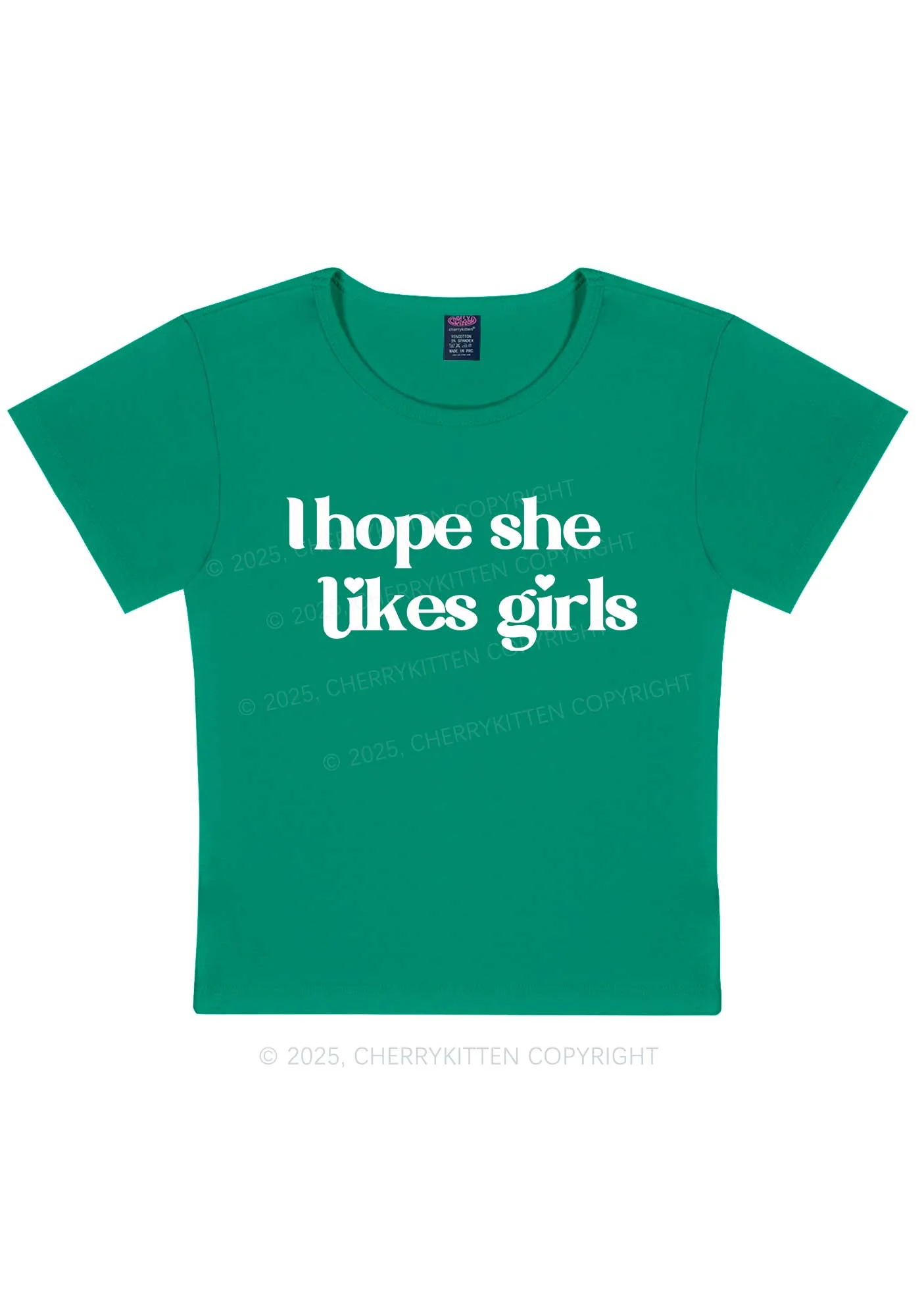 I Hope She Likes Girls Y2K Baby Tee Cherrykitten - Image 12
