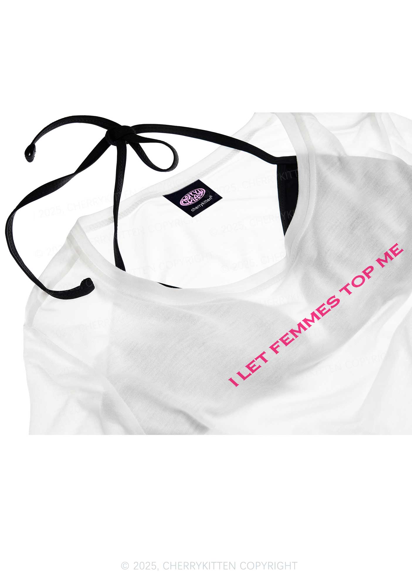 I Let Femmes Top Me Pride Y2K Sheer Crop Tee Cherrykitten - Image 4