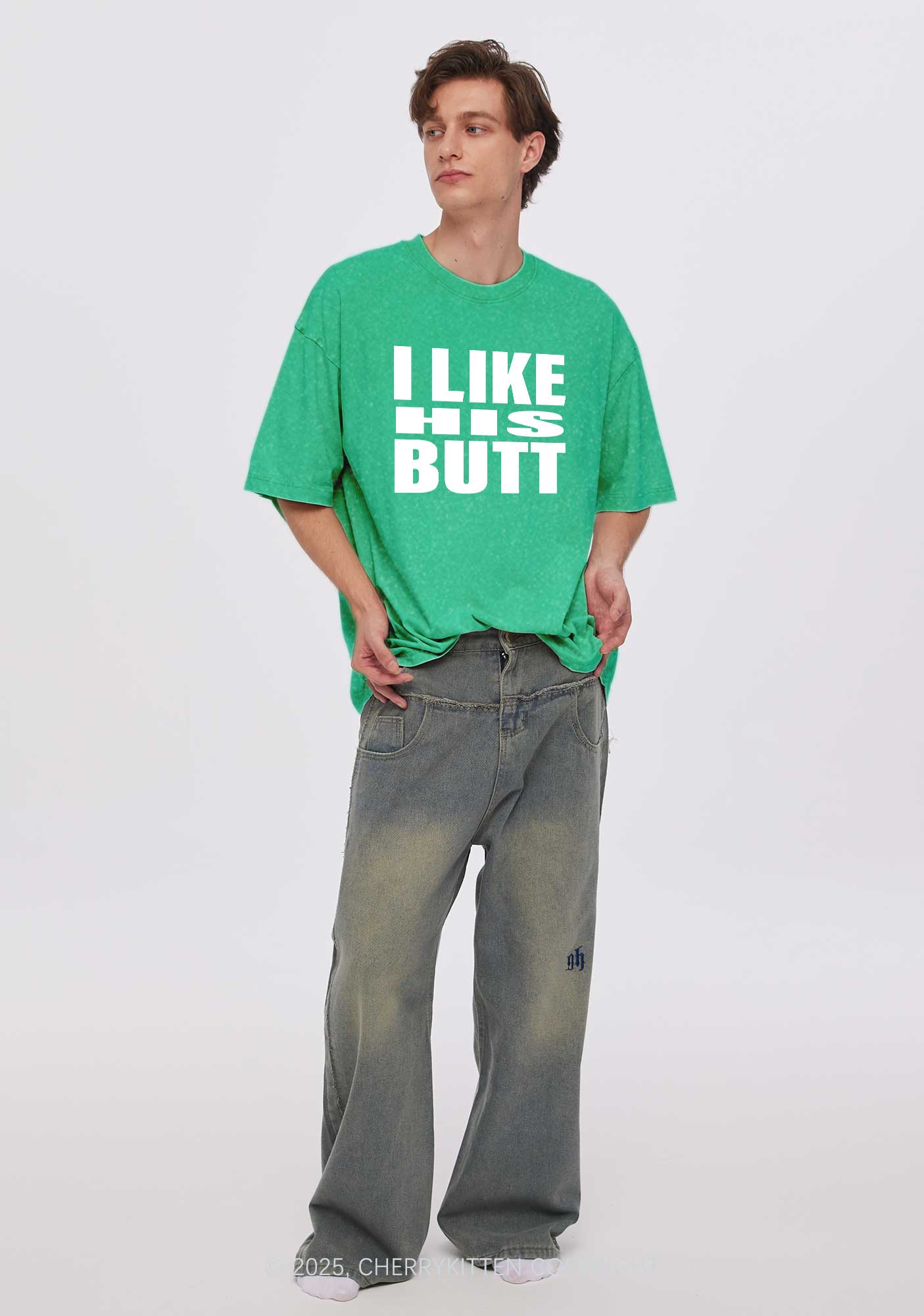 I Like His Beard Y2K Valentine's Day Couple Shirt Cherrykitten - Image 2
