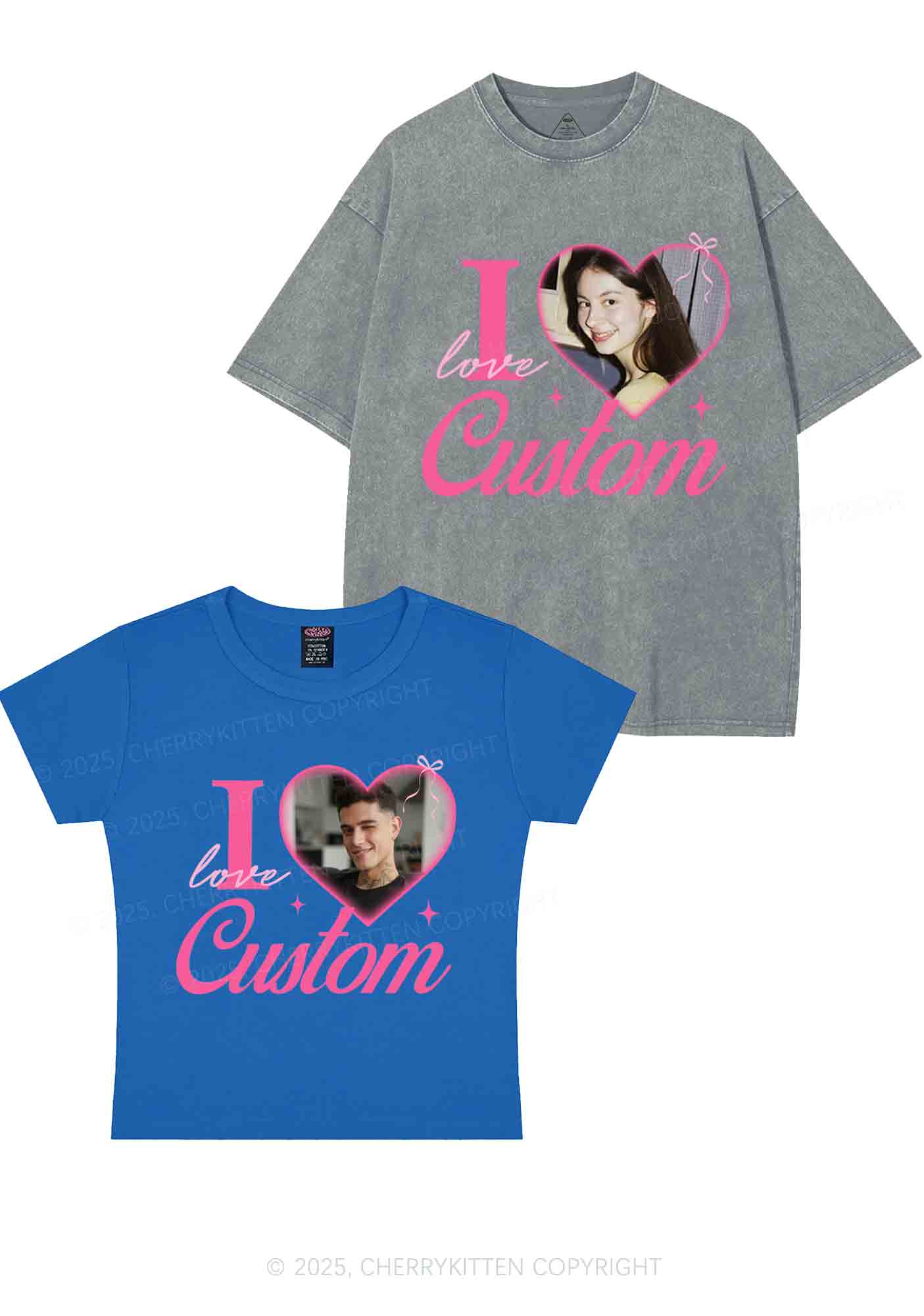 I Love Custom Y2K Valentine's Day Couple Shirt Cherrykitten - Image 10