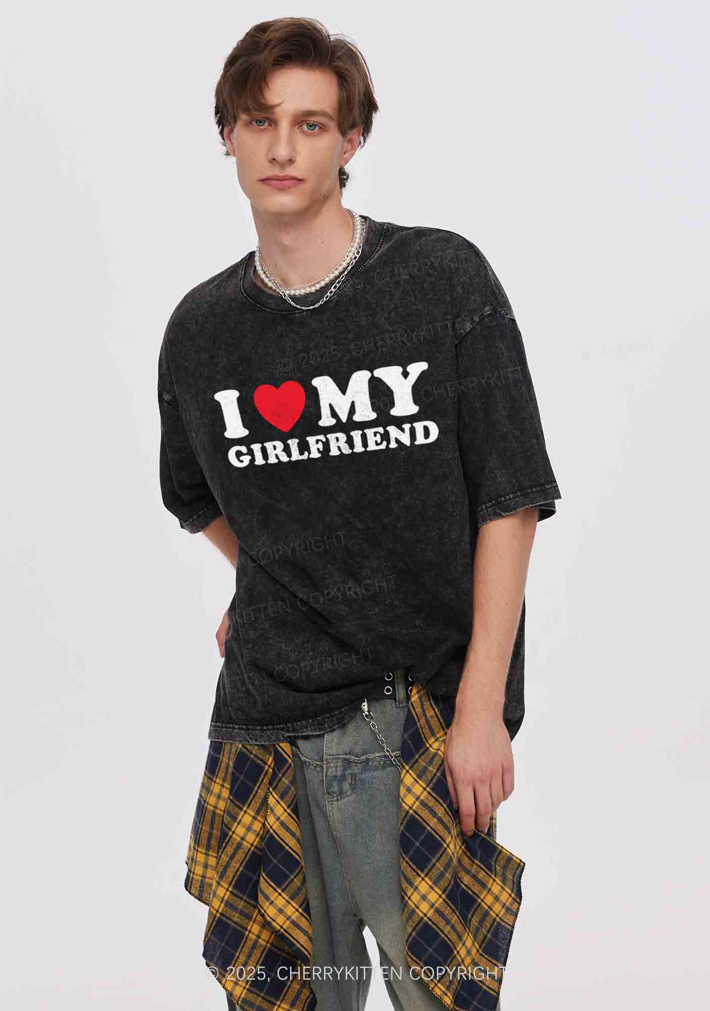 I Love GF BF Y2K Valentine's Day Couple Shirt Cherrykitten - Image 2