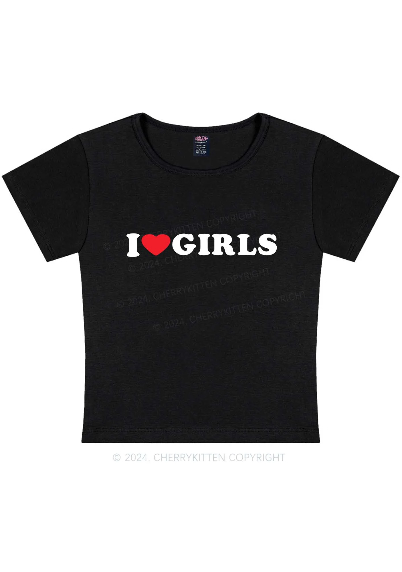 I Love Girls Y2K Baby Tee Cherrykitten - Image 5