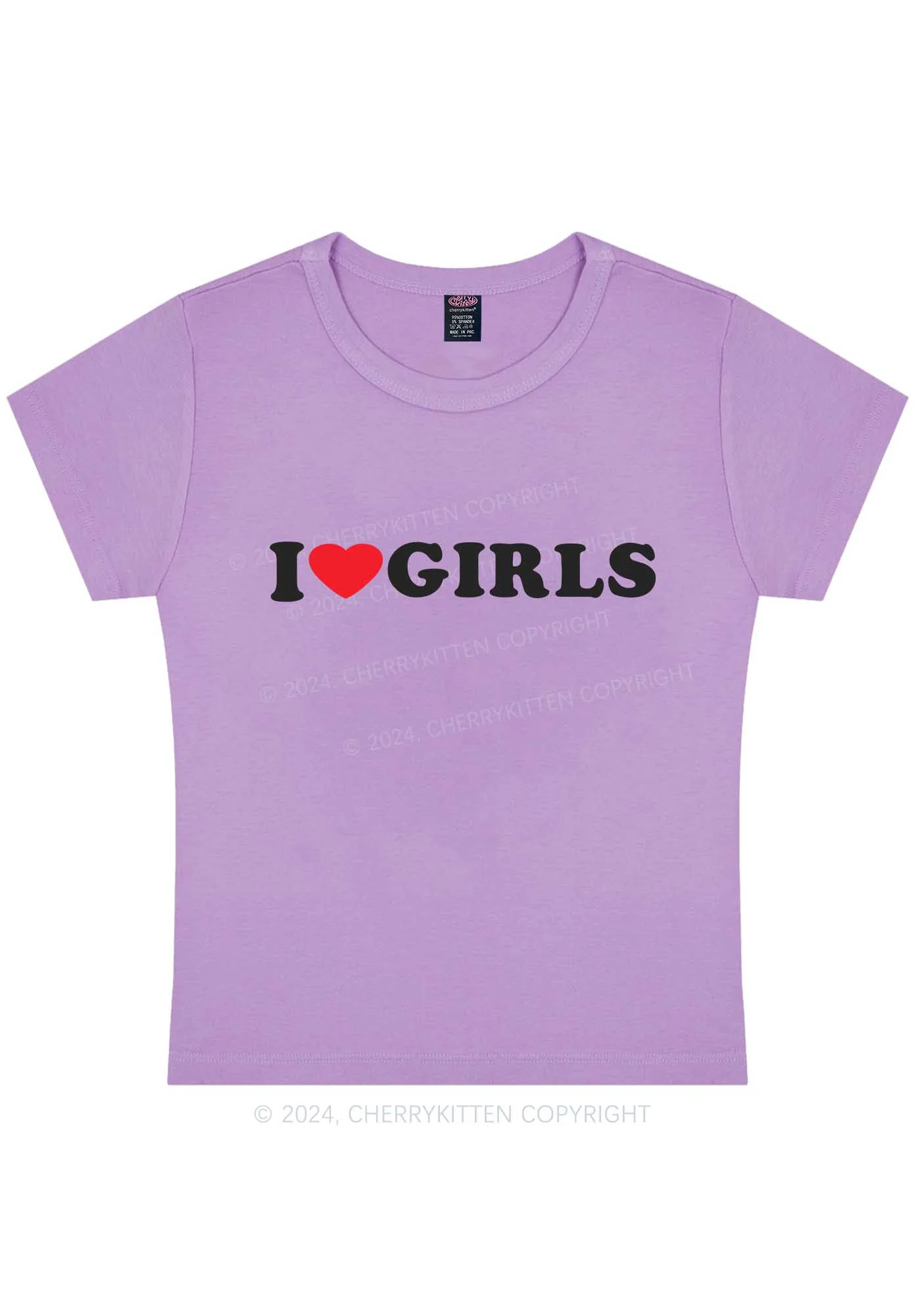 I Love Girls Y2K Baby Tee Cherrykitten - Image 7