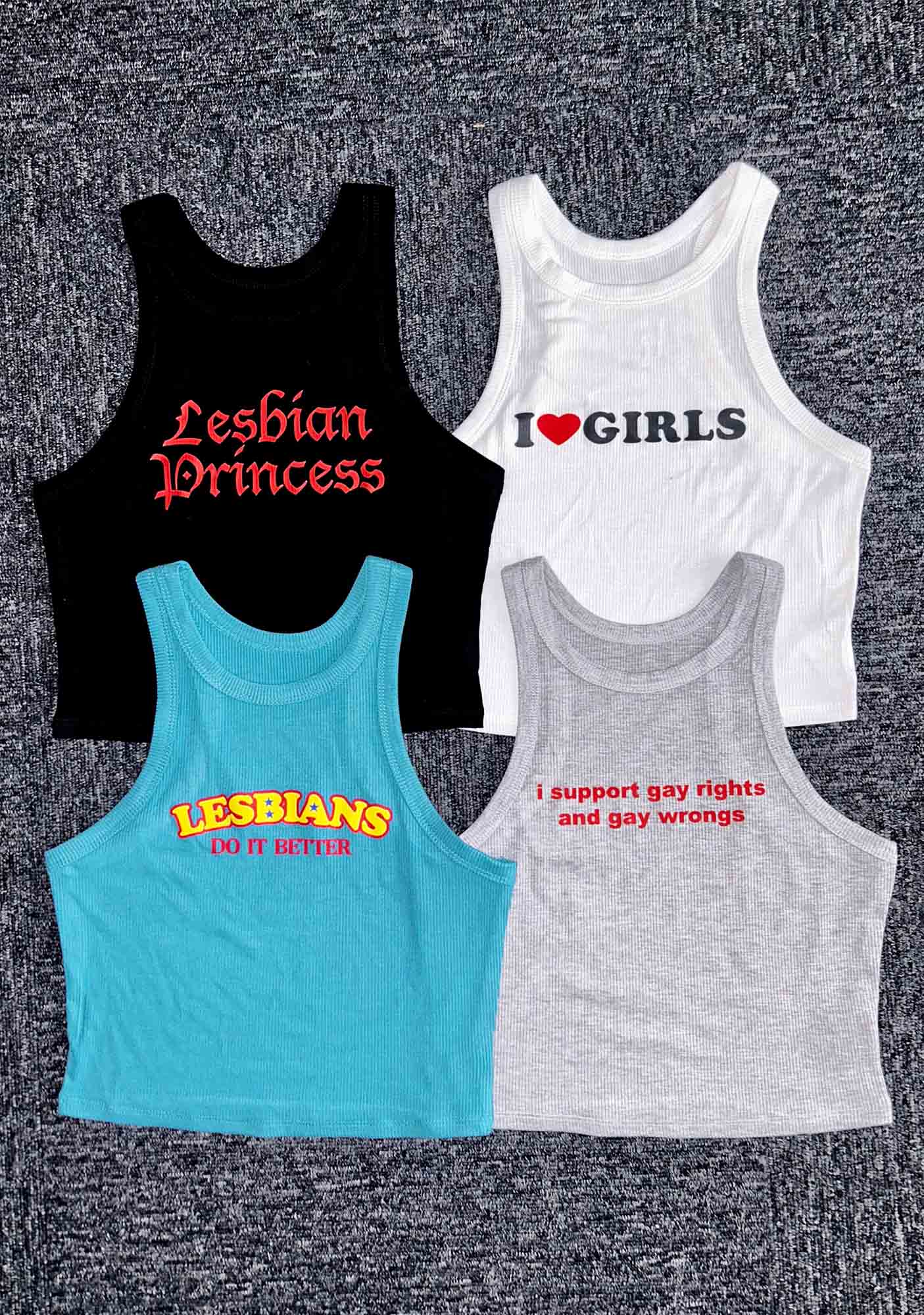 I Love Girls Y2K Crop Tank Top Cherrykitten - Image 2