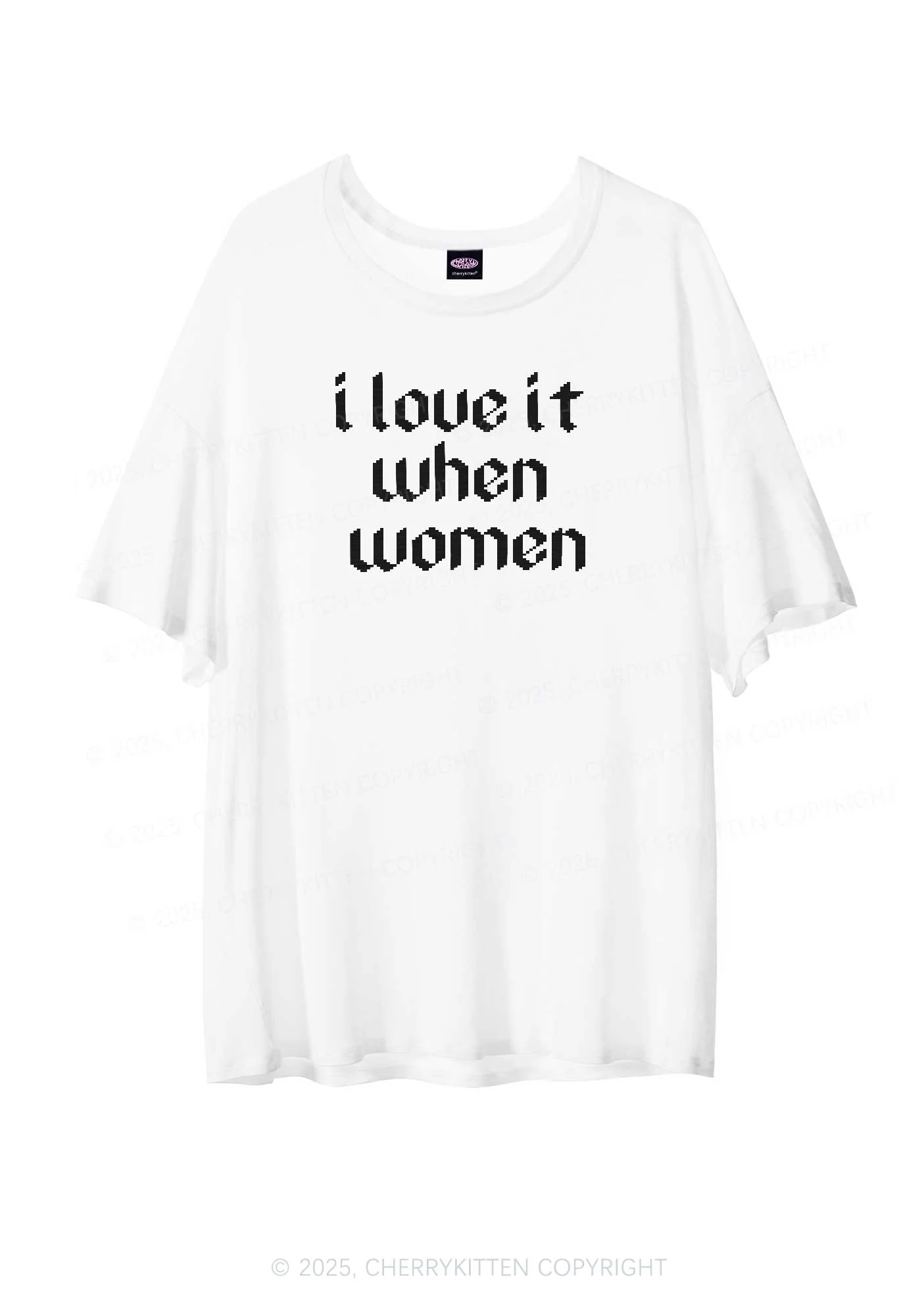 I Love It When Women Pride Y2K Sheer Boyfriend Tee Cherrykitten