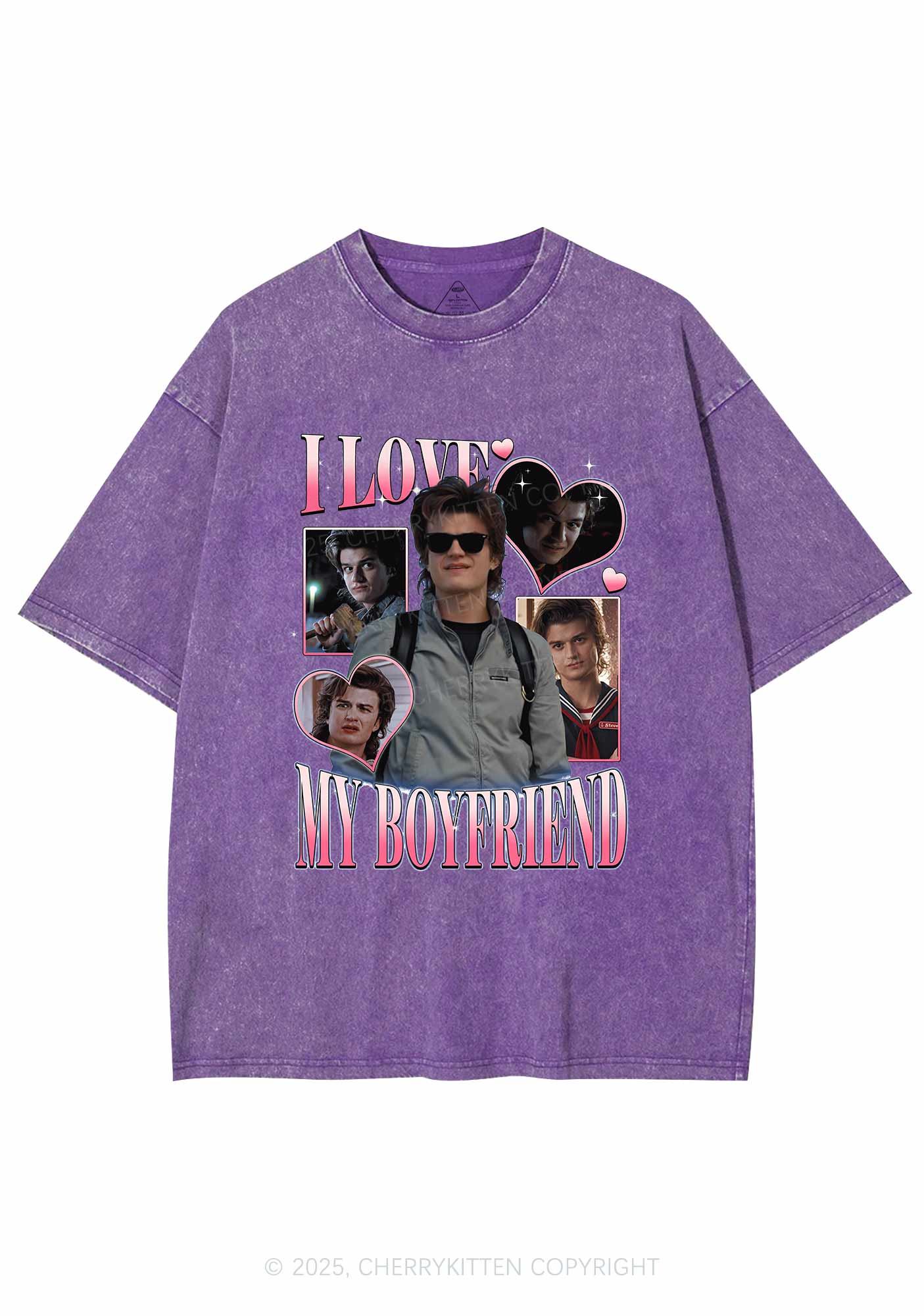I Love My BF SH Y2K Shirts Washed Tee Cherrykitten