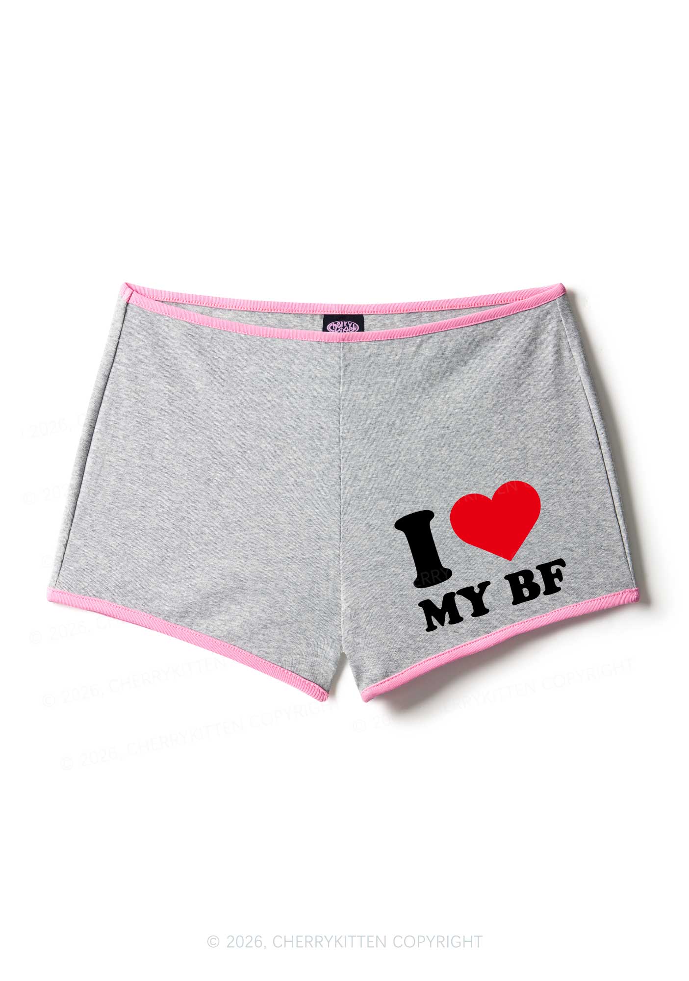 I Love My BF Valentine's Day Y2K Booty Shorts Cherrykitten - Image 8