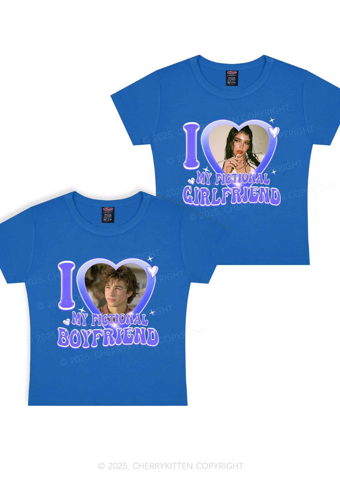 I Love My Fictional GF BF Y2K Valentine's Day Baby Tee Cherrykitten - Image 11