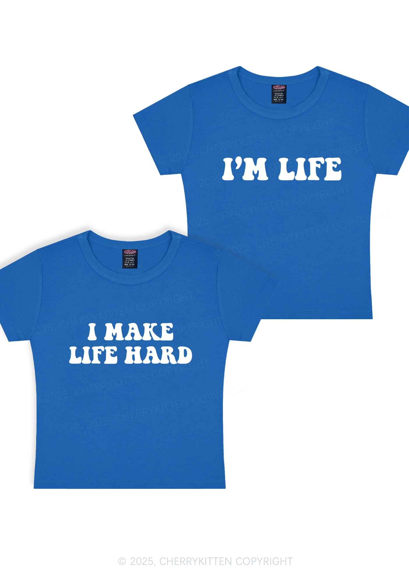 I Make Life Hard Y2K Valentine's Day Baby Tee Cherrykitten - Image 9