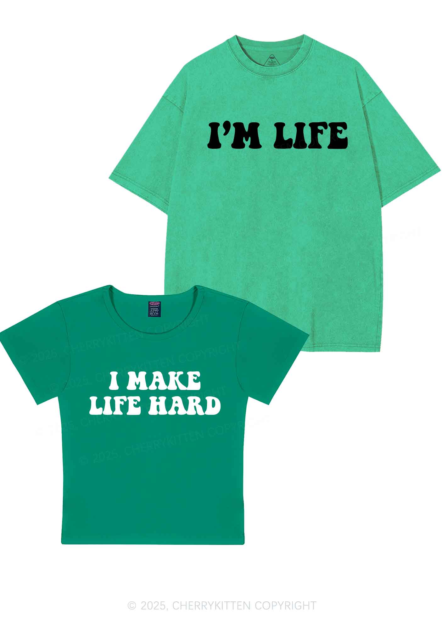 I Make Life Hard Y2K Valentine's Day Couple Shirt Cherrykitten - Image 11