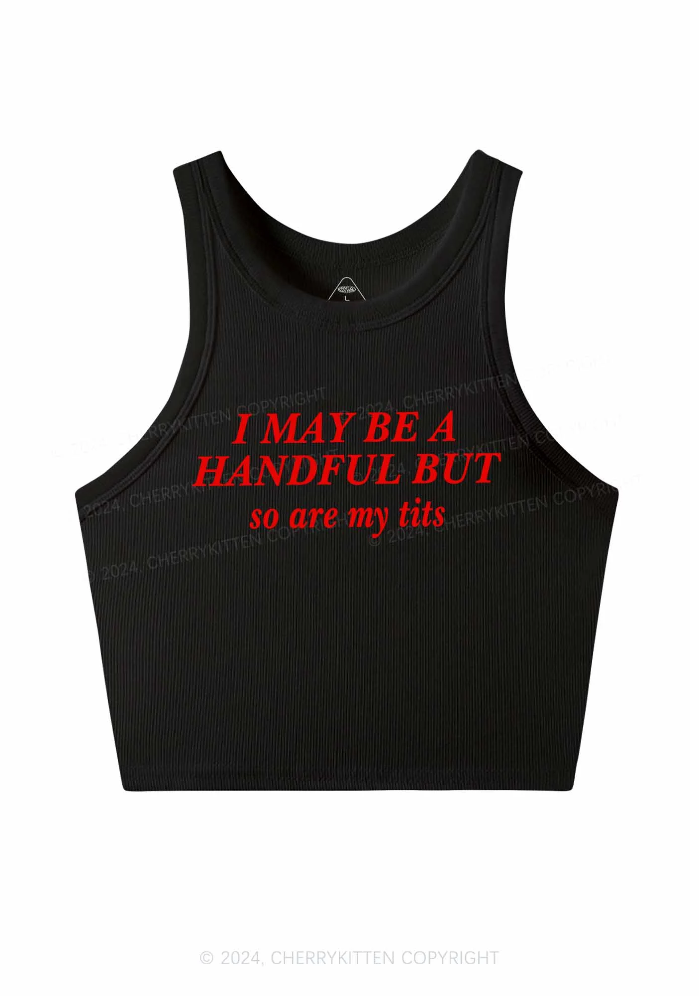 I May Be A Handful Y2K Crop Tank Top Cherrykitten - Image 4
