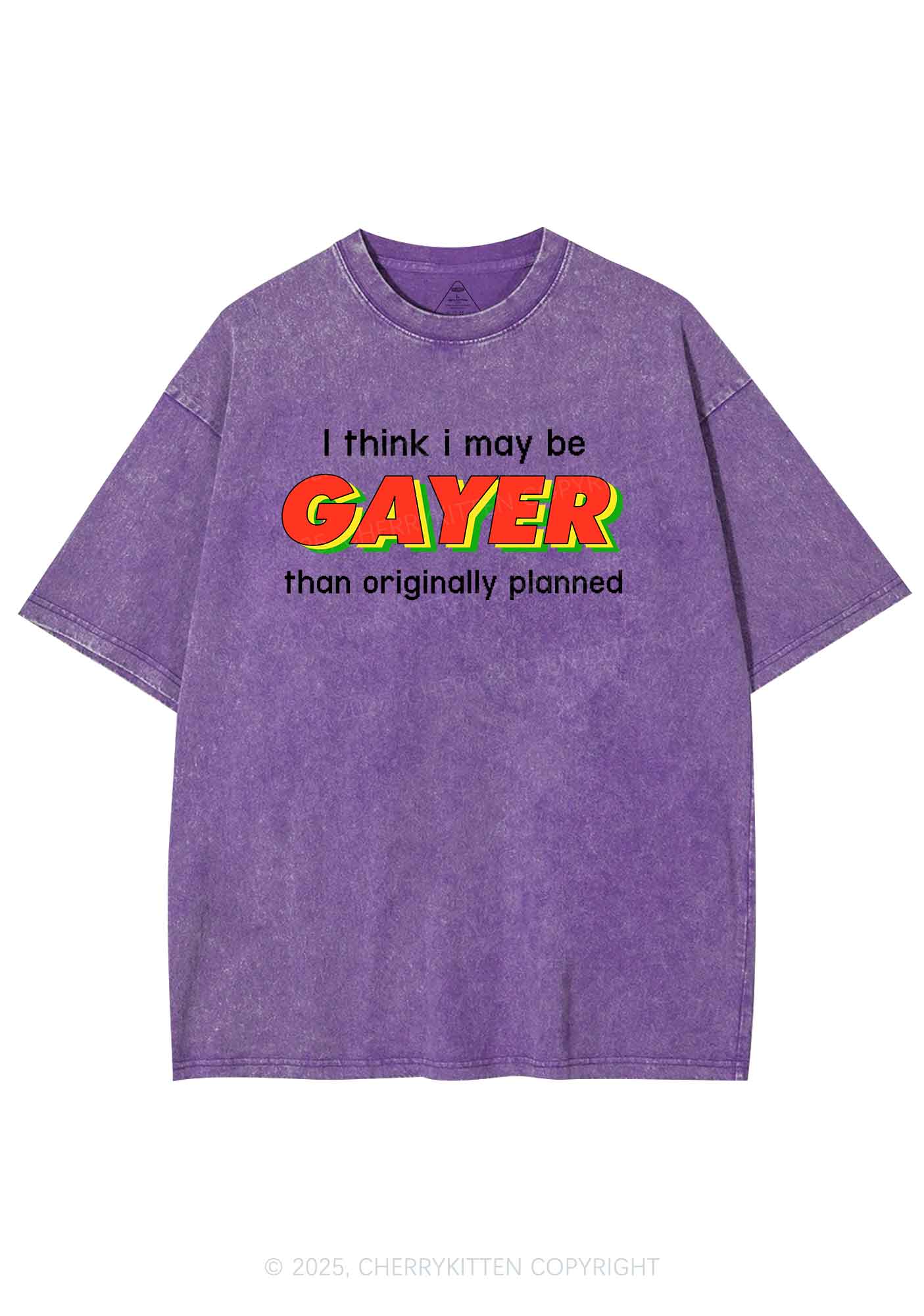 I May Be Gayer Pride Y2K Shirts Washed Tee Cherrykitten - Image 5