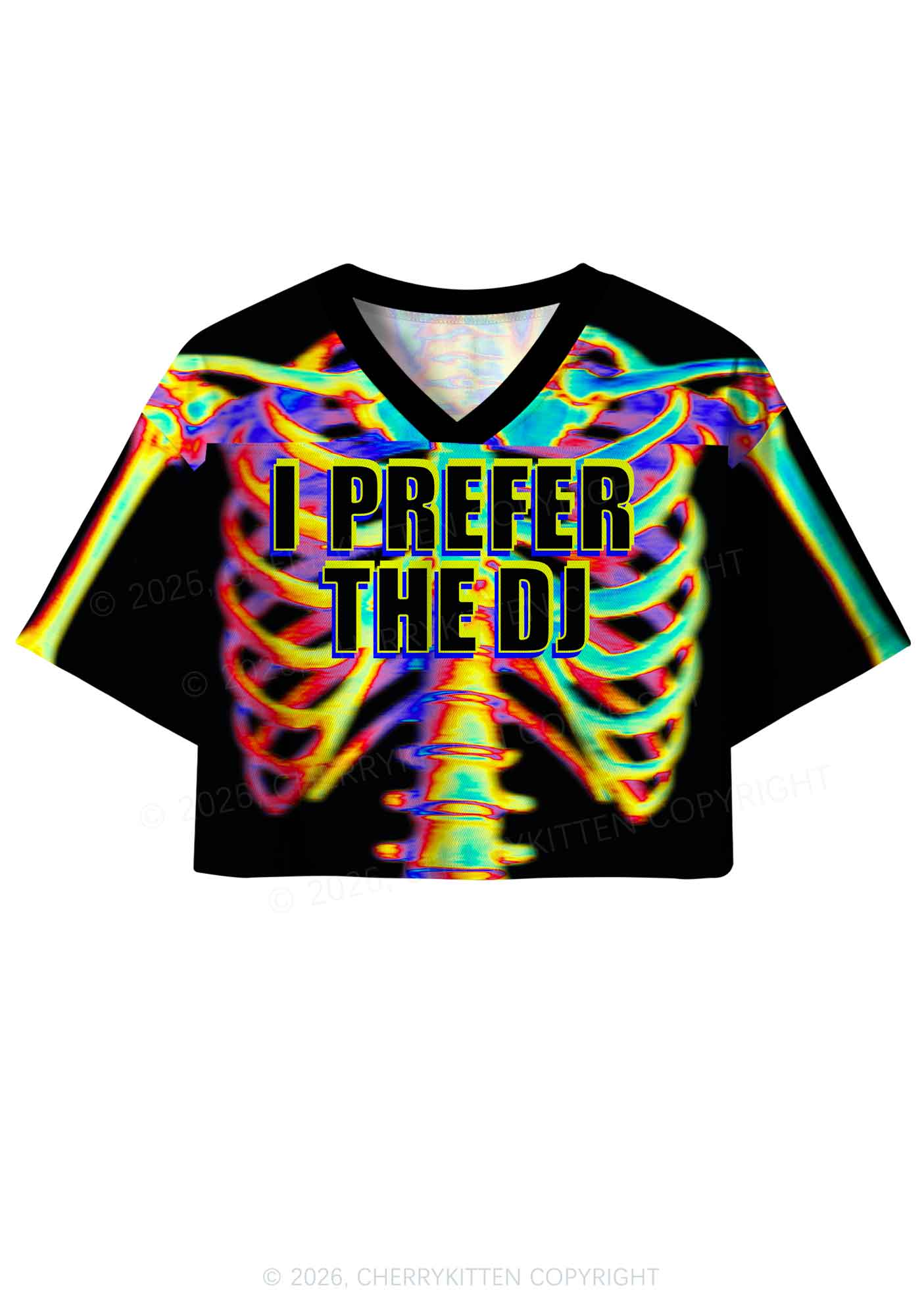 I Prefer The DJ Y2K Crop Sport Jersey Shirts Cherrykitten