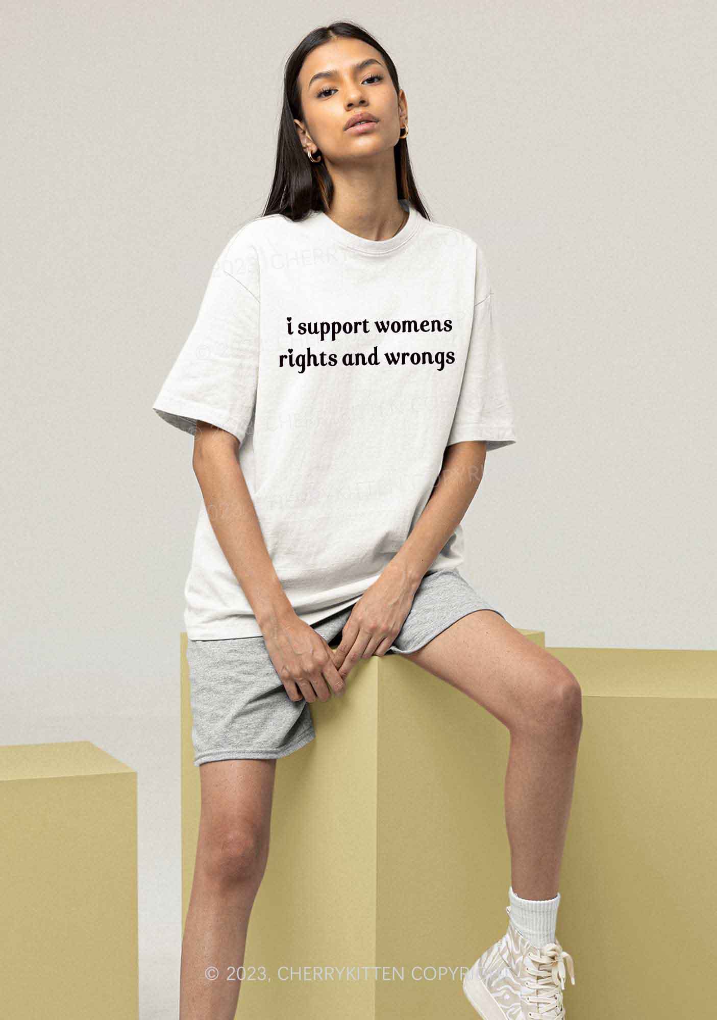 I Support Women Y2K Chunky Shirt Cherrykitten - Image 2