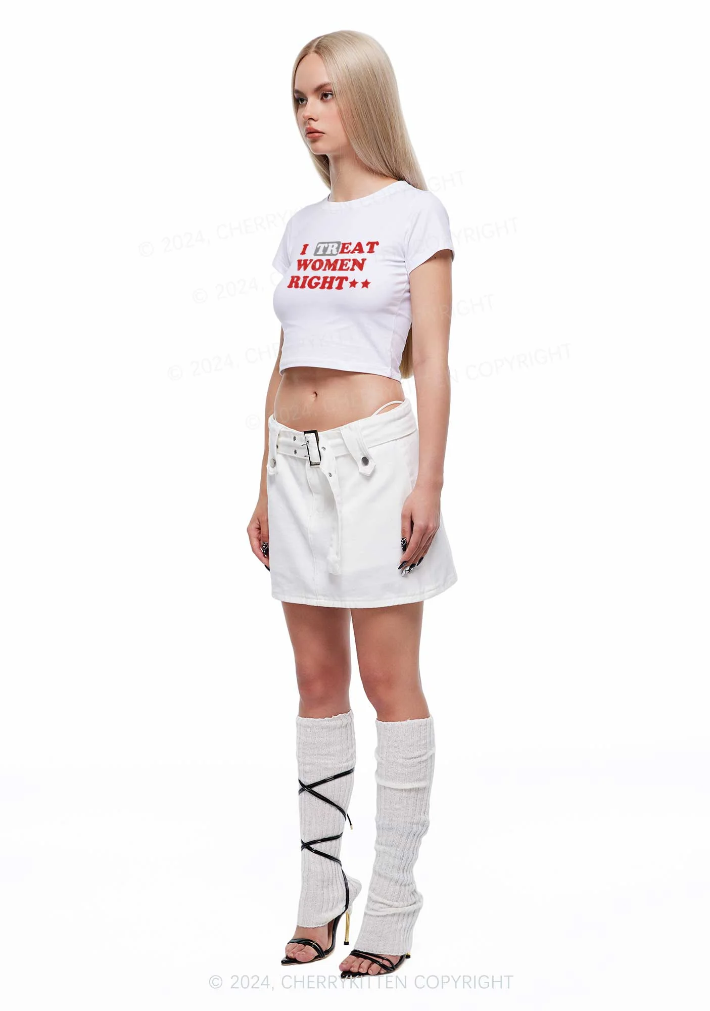I Treat Women Right Y2K Baby Tee Cherrykitten - Image 4