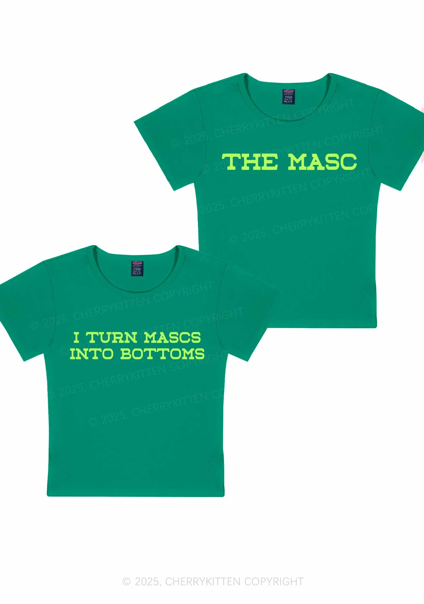 I Turn Mascs Into Bottoms Pride Y2K Valentine's Day Baby Tee Cherrykitten - Image 8