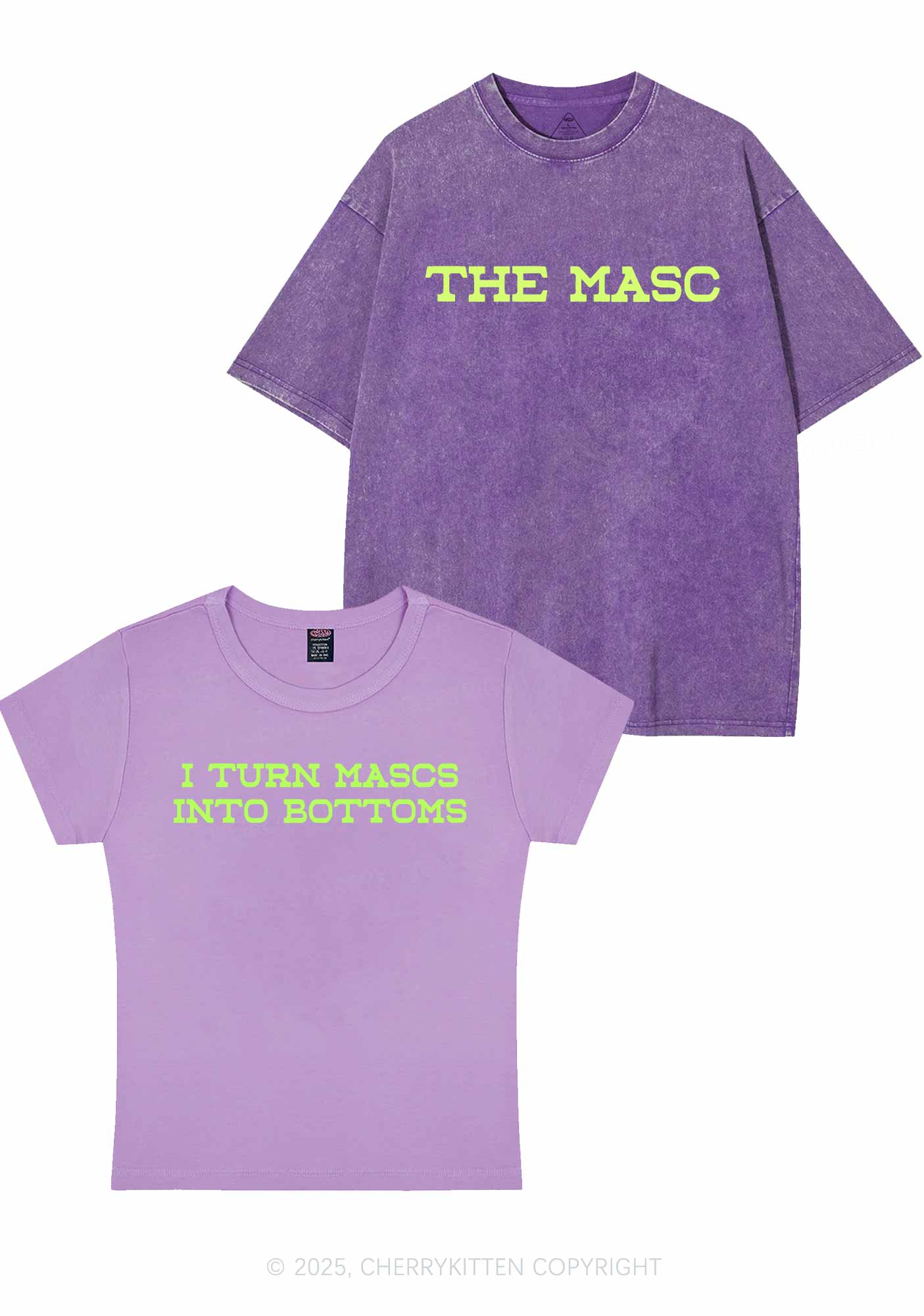 I Turn Mascs Into Bottoms Pride Y2K Valentine's Day Couple Shirt Cherrykitten - Image 8