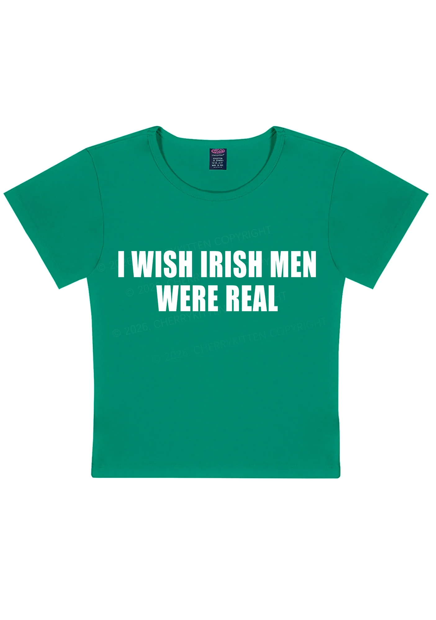 I Wish Irish Men Were Real St Patricks Y2K Baby Tee Cherrykitten