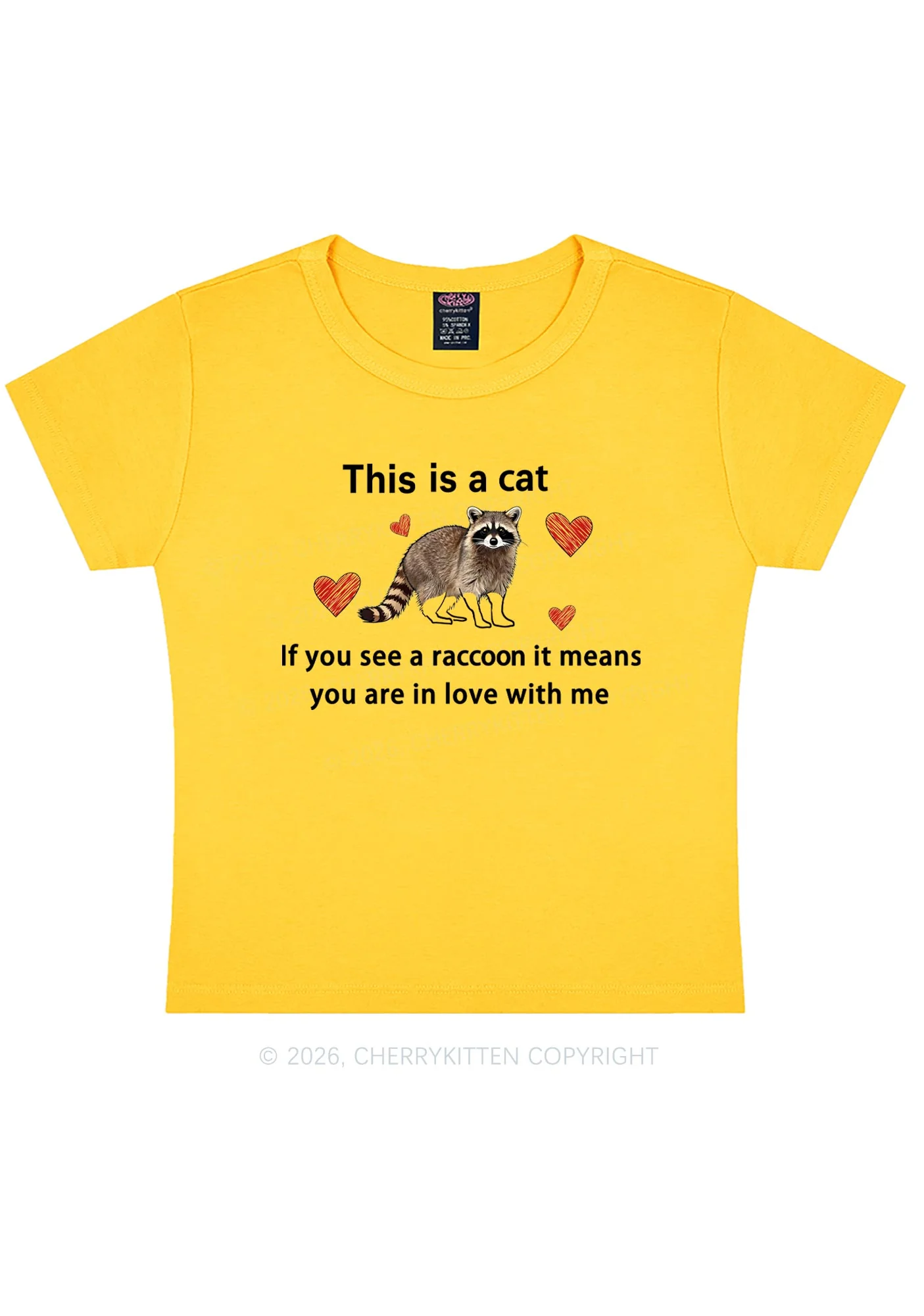 If You See A Raccoon Y2K Baby Tee Cherrykitten