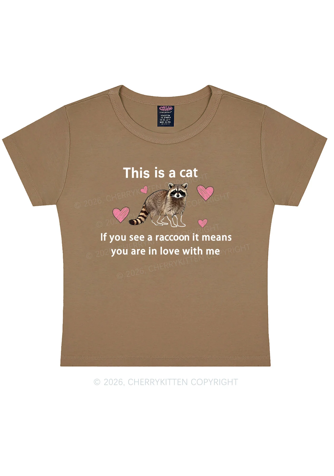 If You See A Raccoon Y2K Baby Tee Cherrykitten - Image 9