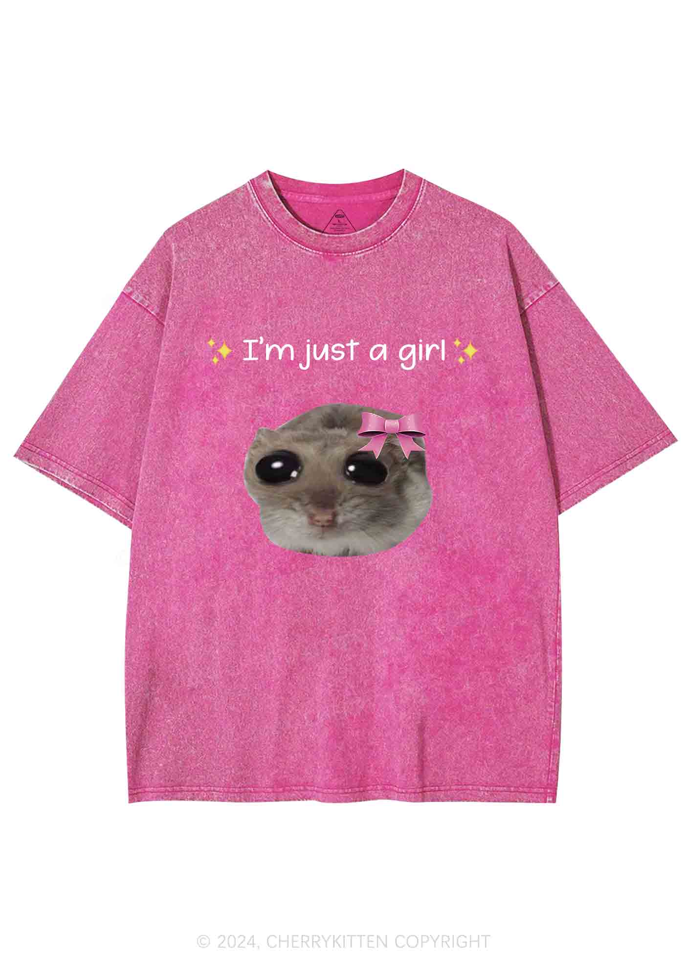 I'm A Girl Y2K Washed Tee Cherrykitten