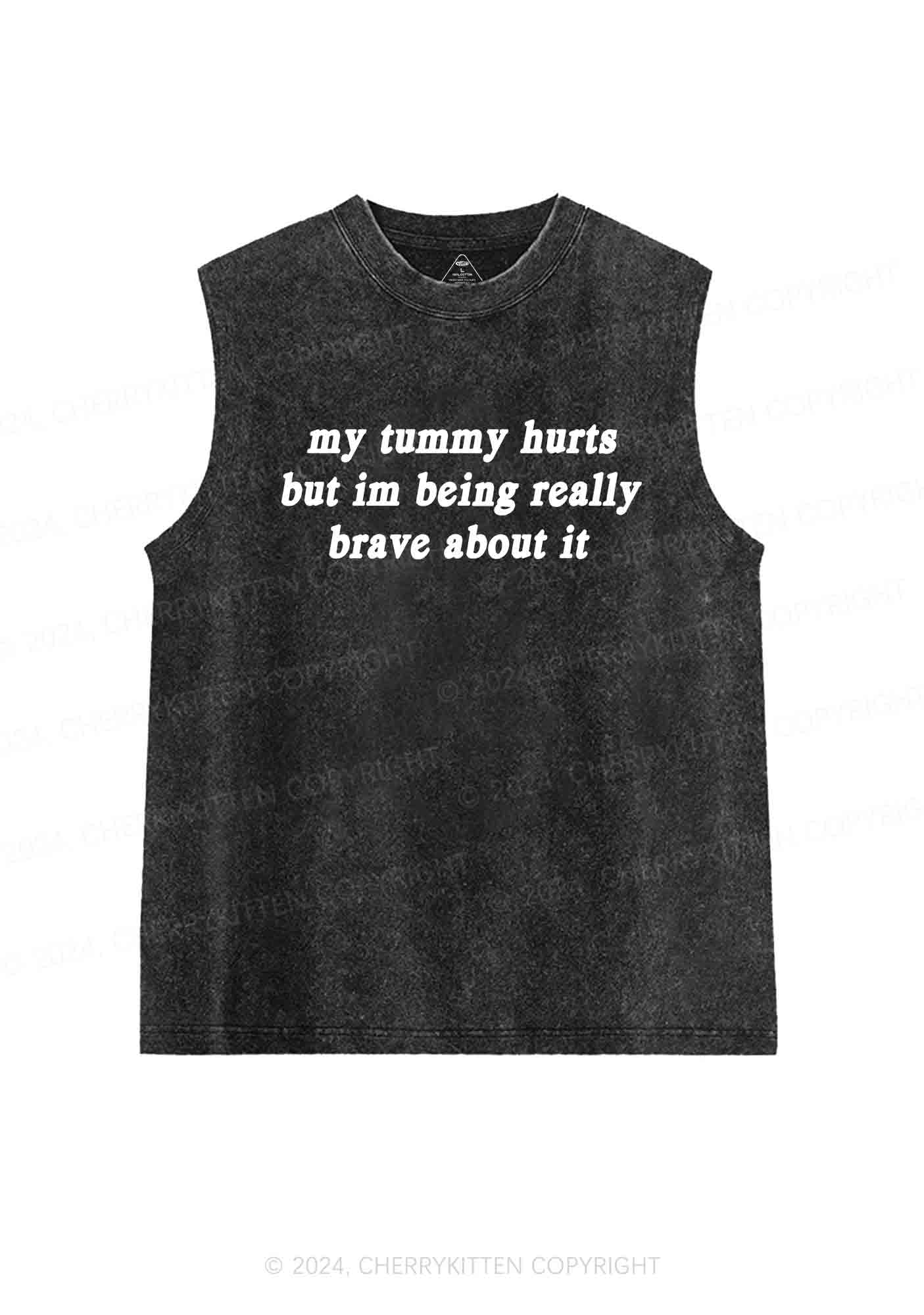 Im Being Really Brave About It Y2K Washed Tank Cherrykitten - Image 3