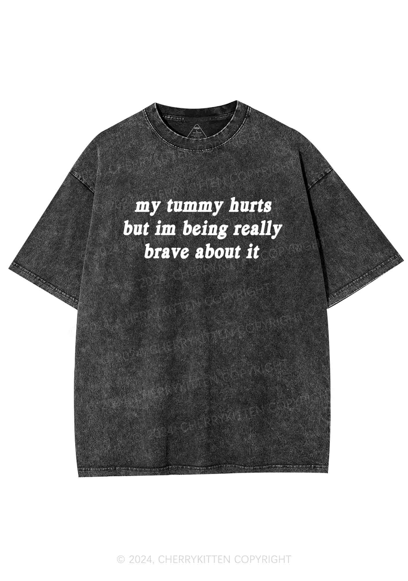 Im Being Really Brave About It Y2K Washed Tee Cherrykitten - Image 3