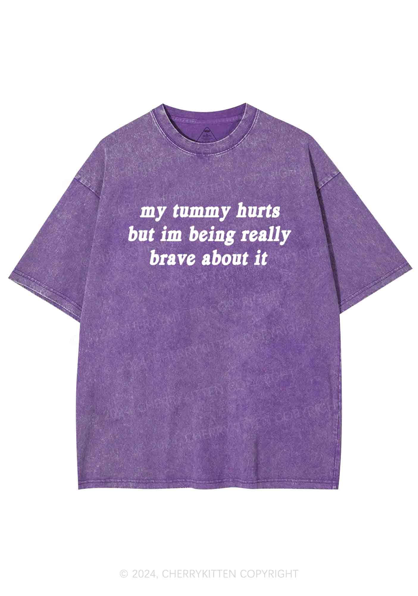 Im Being Really Brave About It Y2K Washed Tee Cherrykitten - Image 5