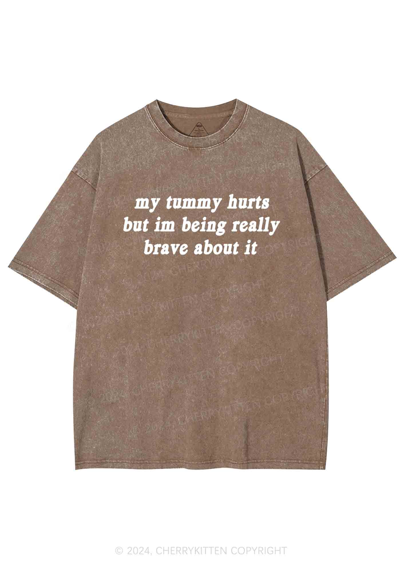 Im Being Really Brave About It Y2K Washed Tee Cherrykitten - Image 7
