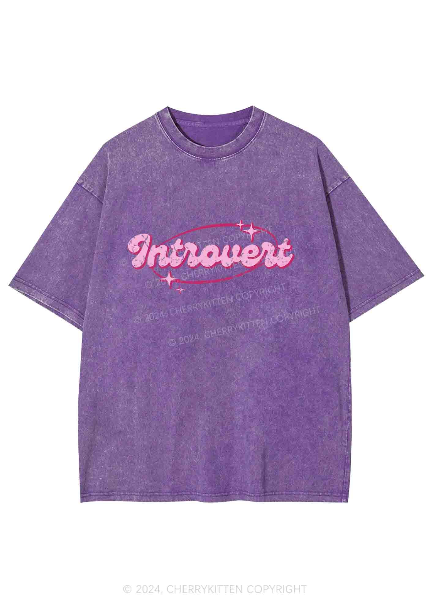 Introvert Universe Y2K Washed Tee Cherrykitten - Image 5