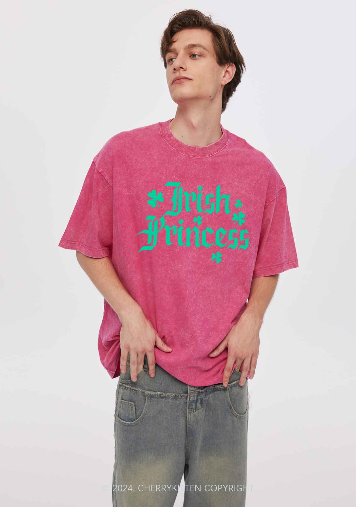 Irish Princess St Patricks Y2K Washed Tee Cherrykitten - Image 3