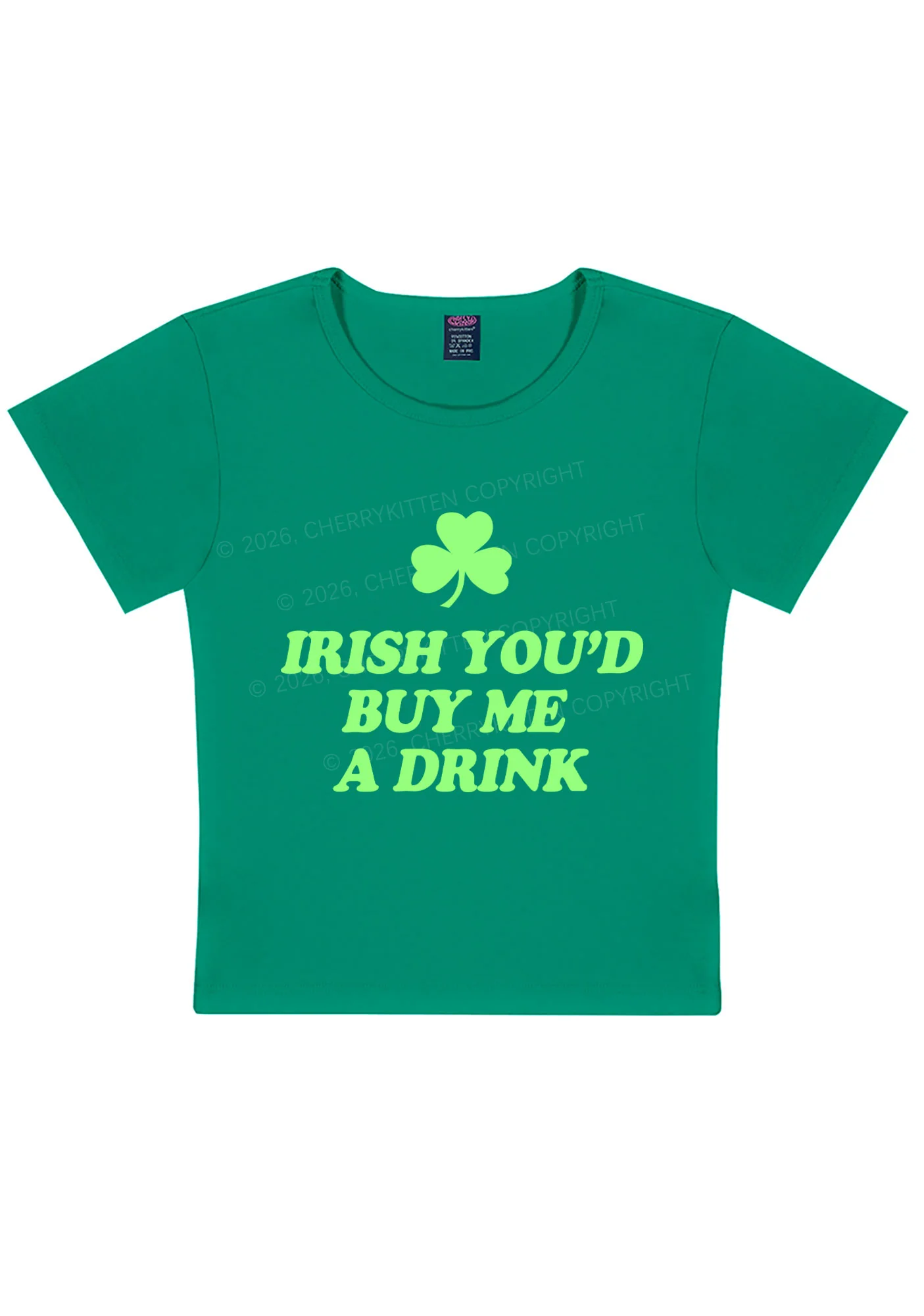 Irish Youd Buy Me A Drink St Patricks Y2K Baby Tee Cherrykitten