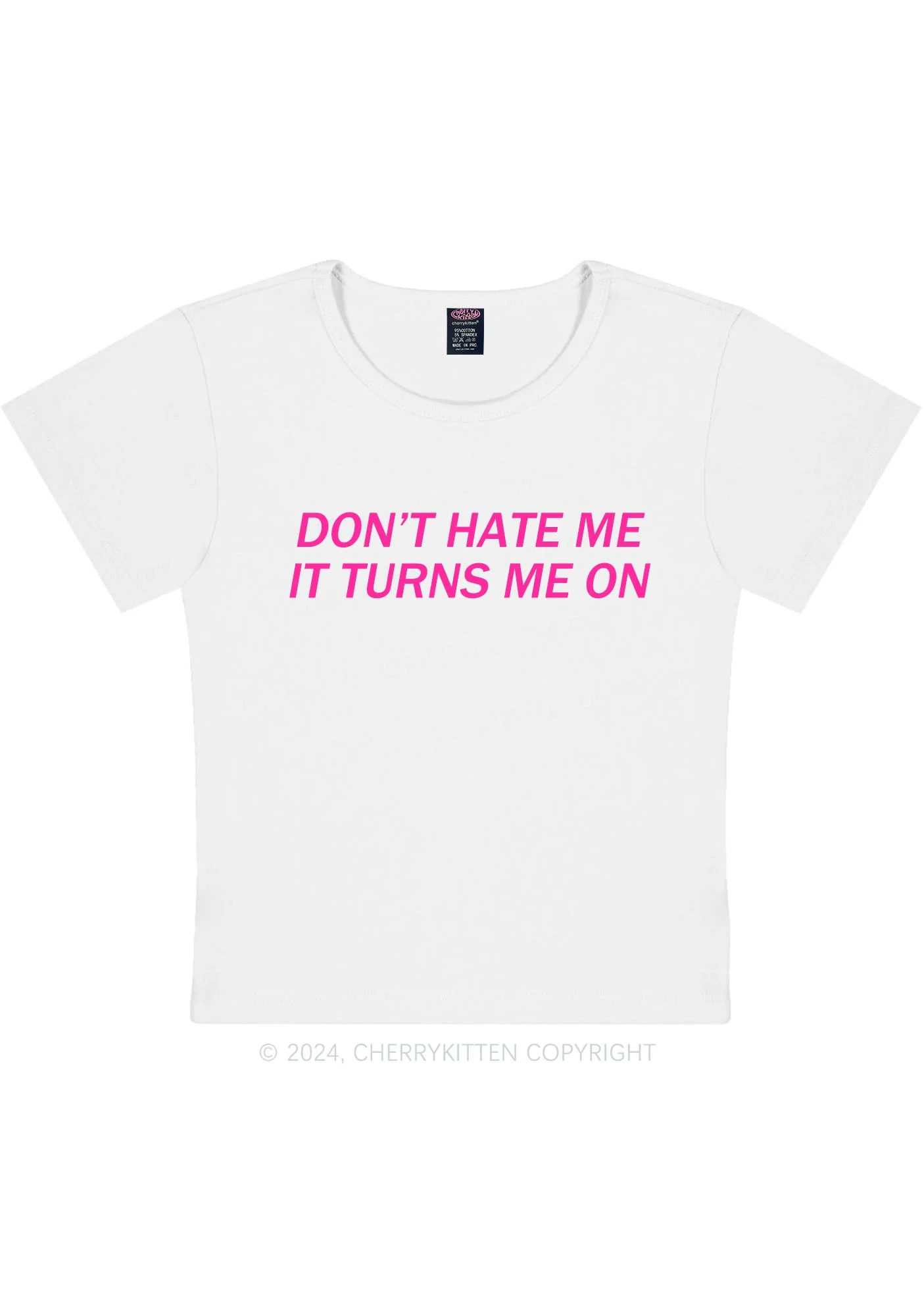 It Turns Me On Y2K Baby Tee Cherrykitten - Image 4