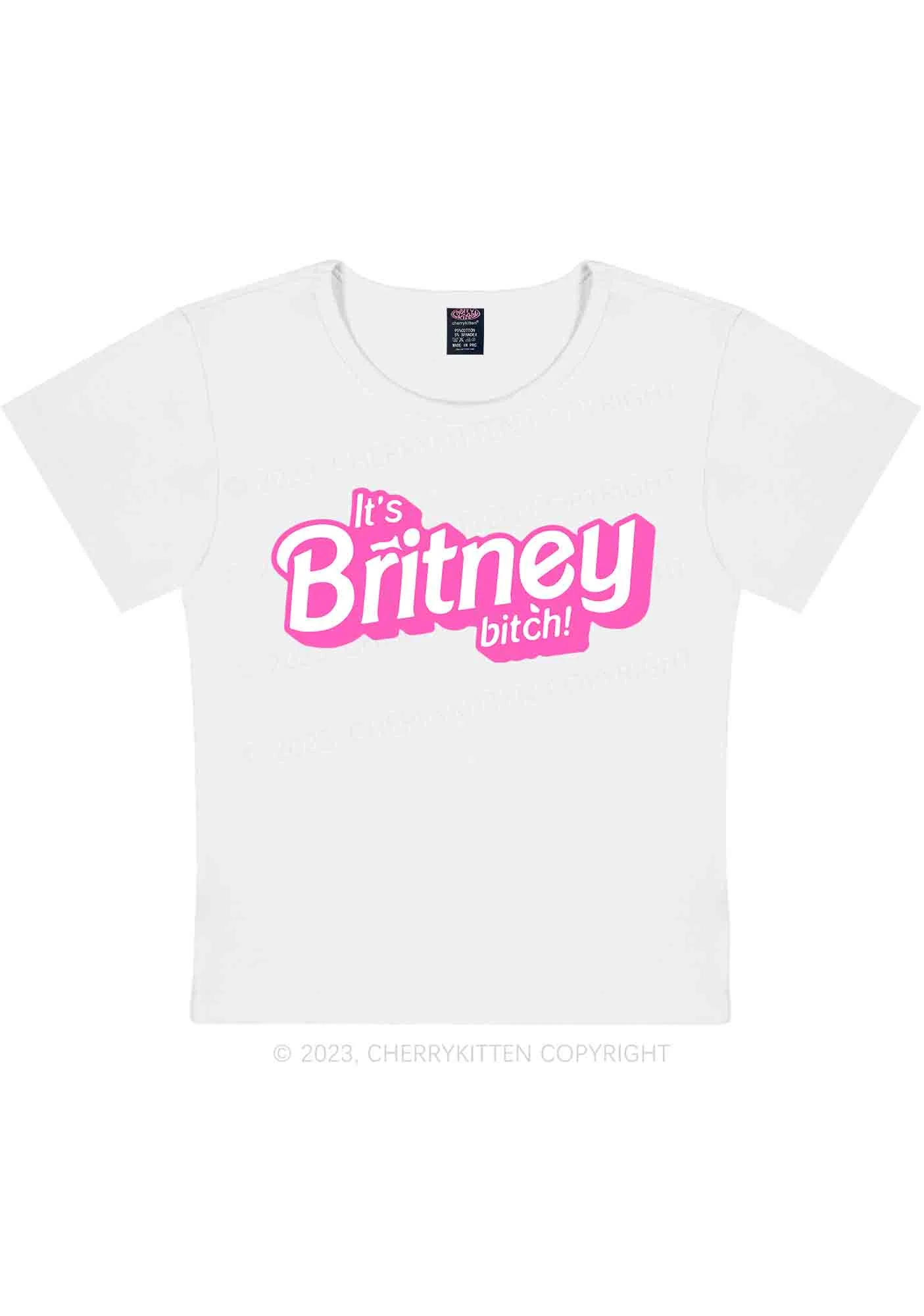 It's Britney Bixch Y2K Baby Tee Cherrykitten - Image 3