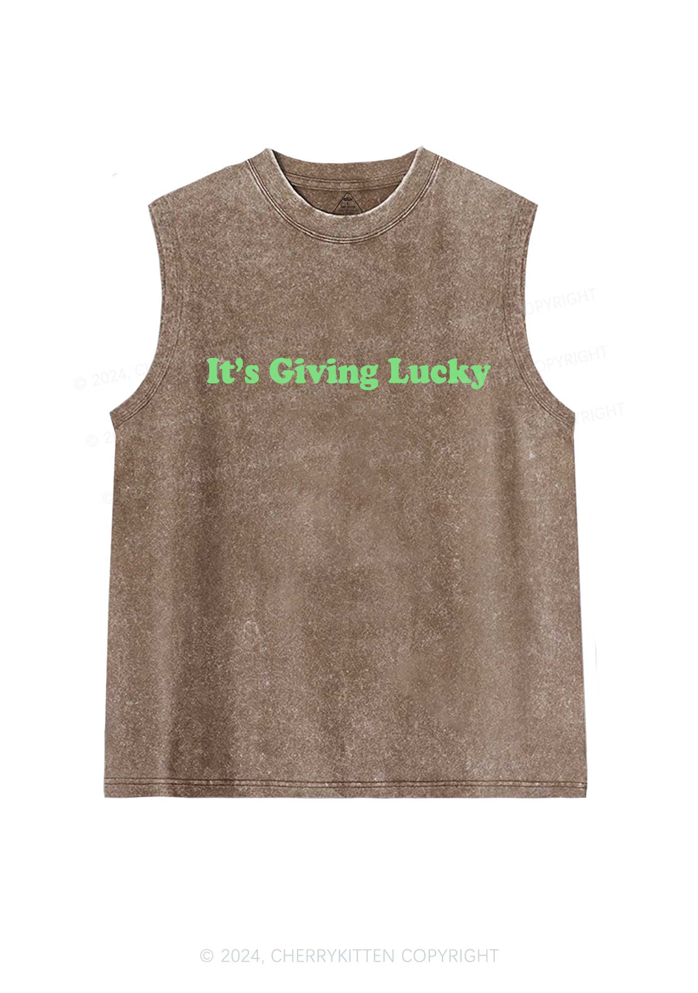 Its Giving Lucky St Patricks Y2K Washed Tank Cherrykitten - Image 6