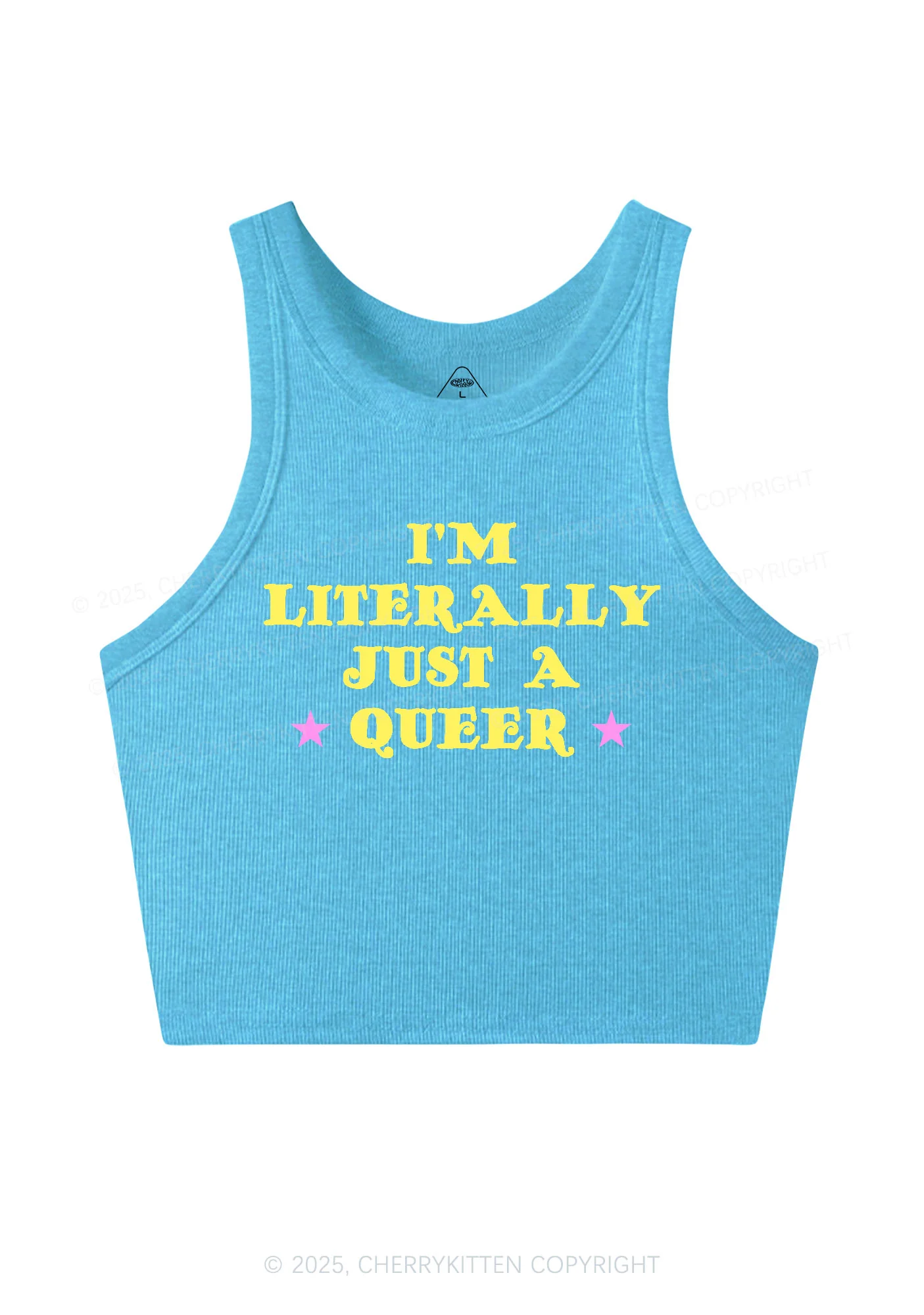 Just A Queer Pride Y2K Crop Tank Top Cherrykitten