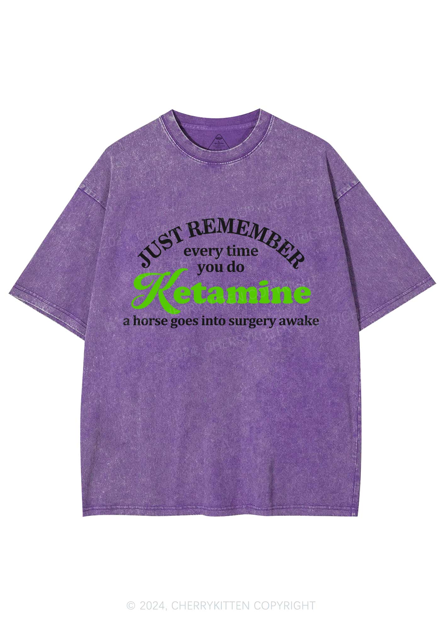 Just Remember K Horse Y2K Washed Tee Cherrykitten - Image 5
